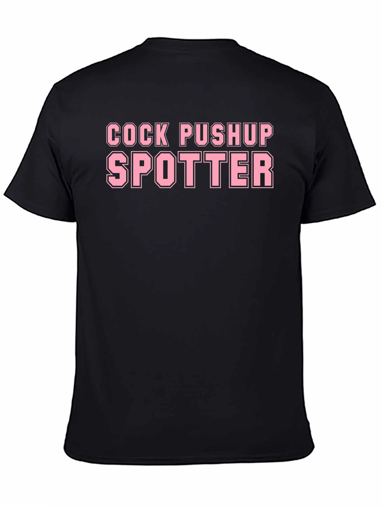 Cock Pushup Spotter Adult Humor Novelty Graphic T-Shirt