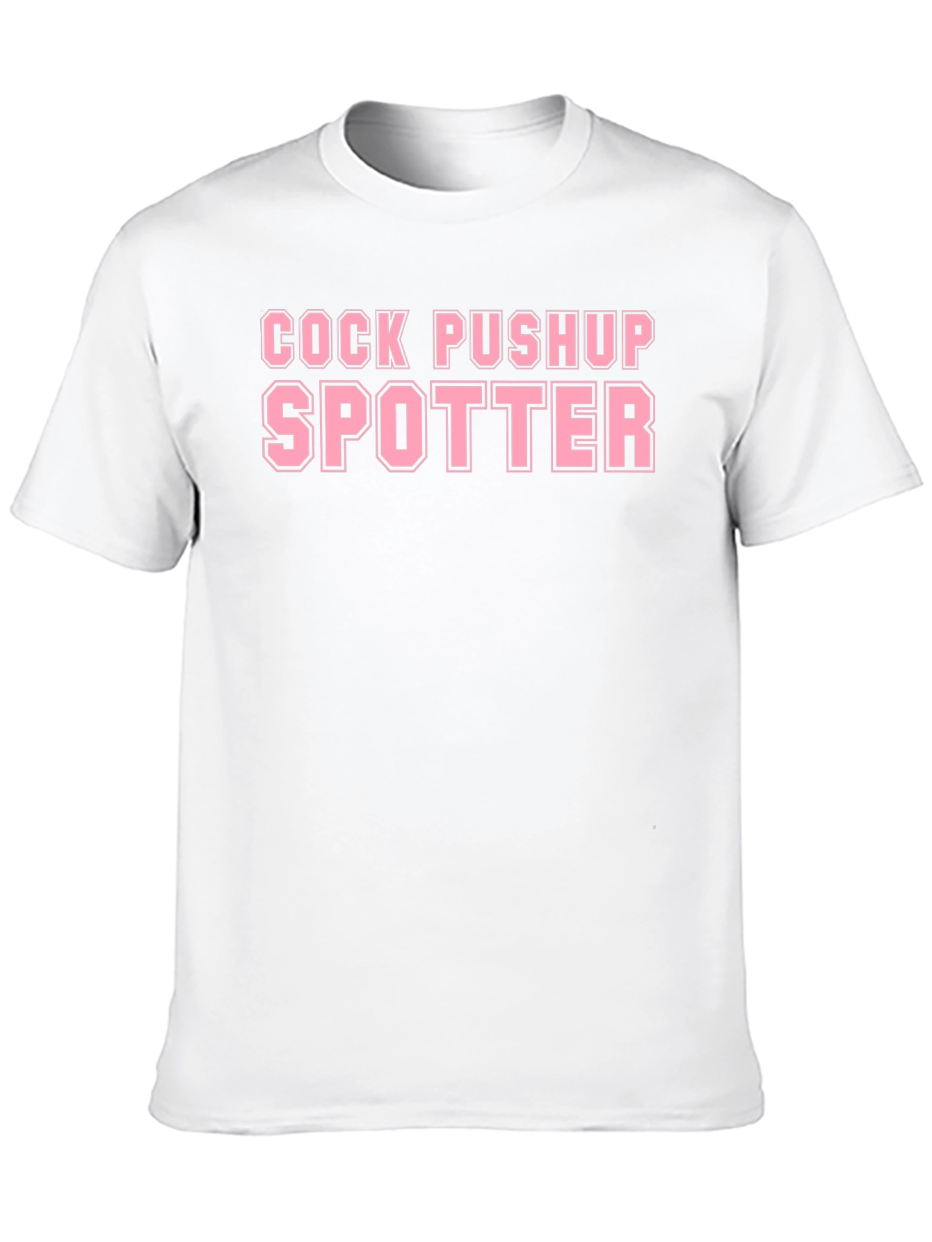 Cock Pushup Spotter Adult Humor Novelty Graphic T-Shirt