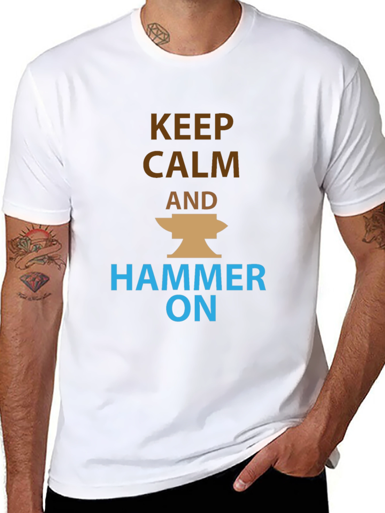 Keep Calm and Hammer On Black T-Shirt