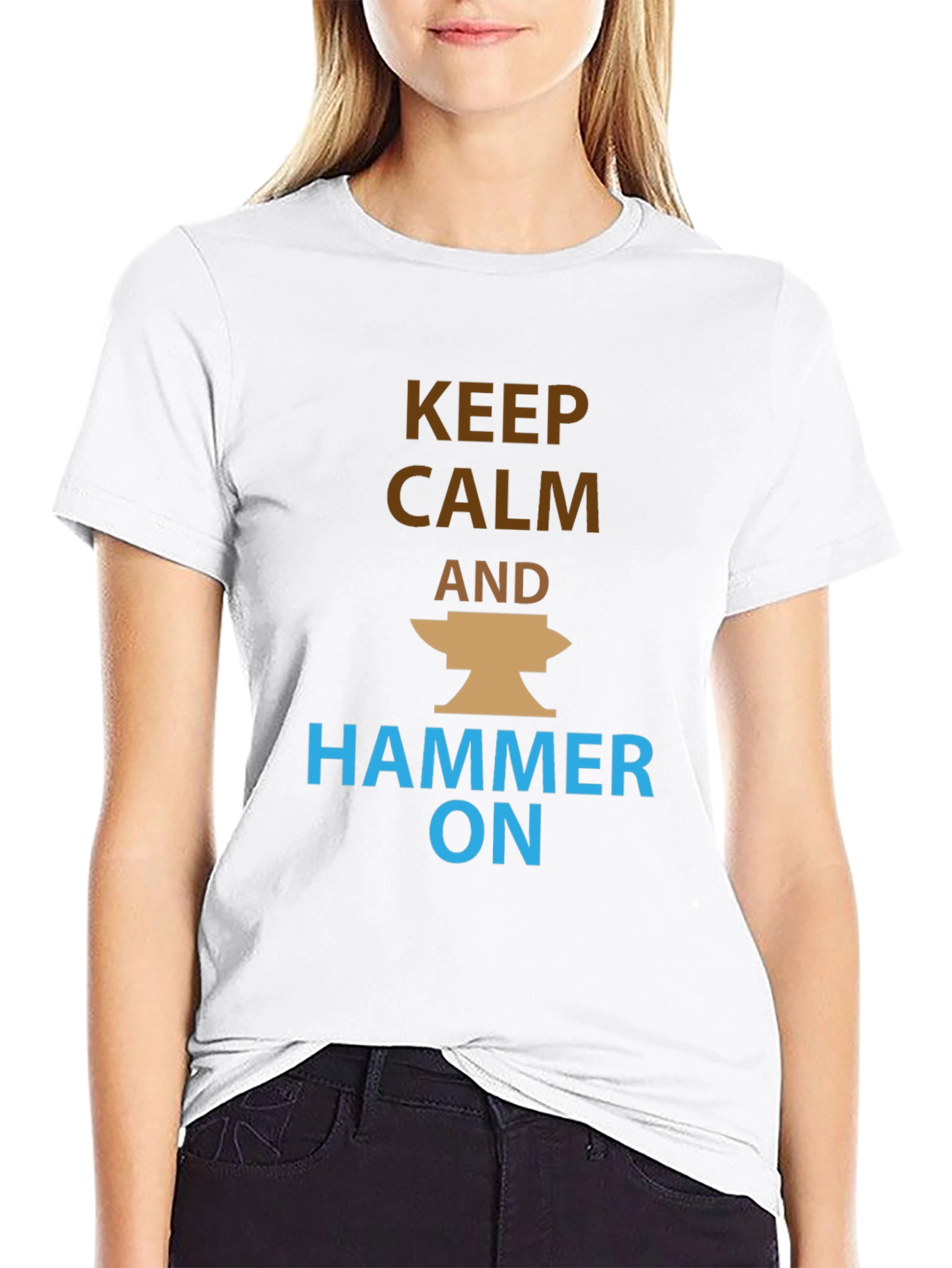 Keep Calm and Hammer On Black T-Shirt