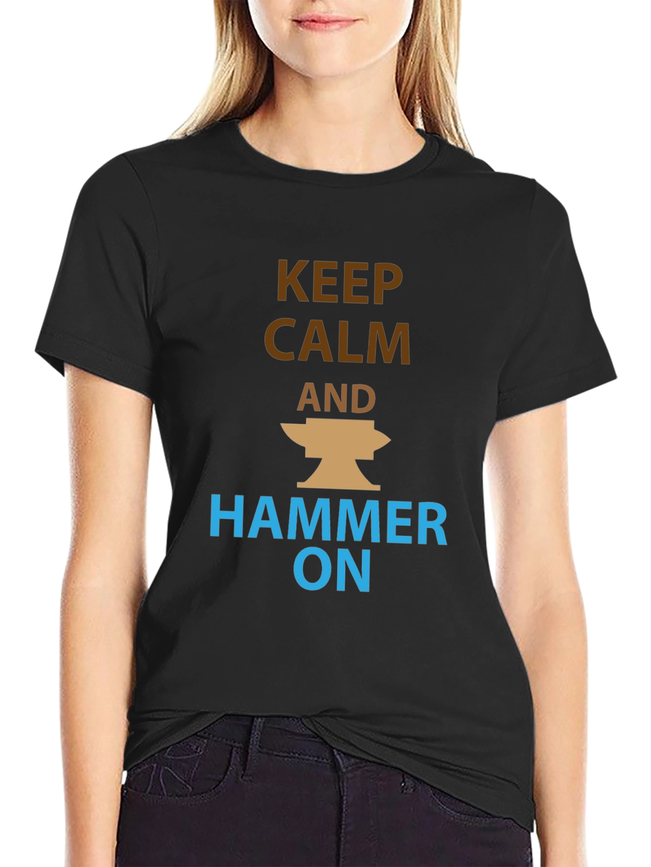 Keep Calm and Hammer On Black T-Shirt