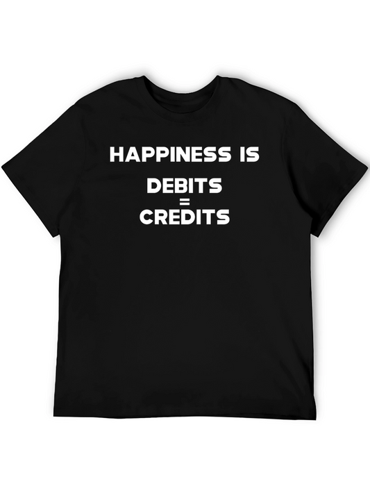 Accountant Humor T-Shirt - Happiness is Debits = Credits