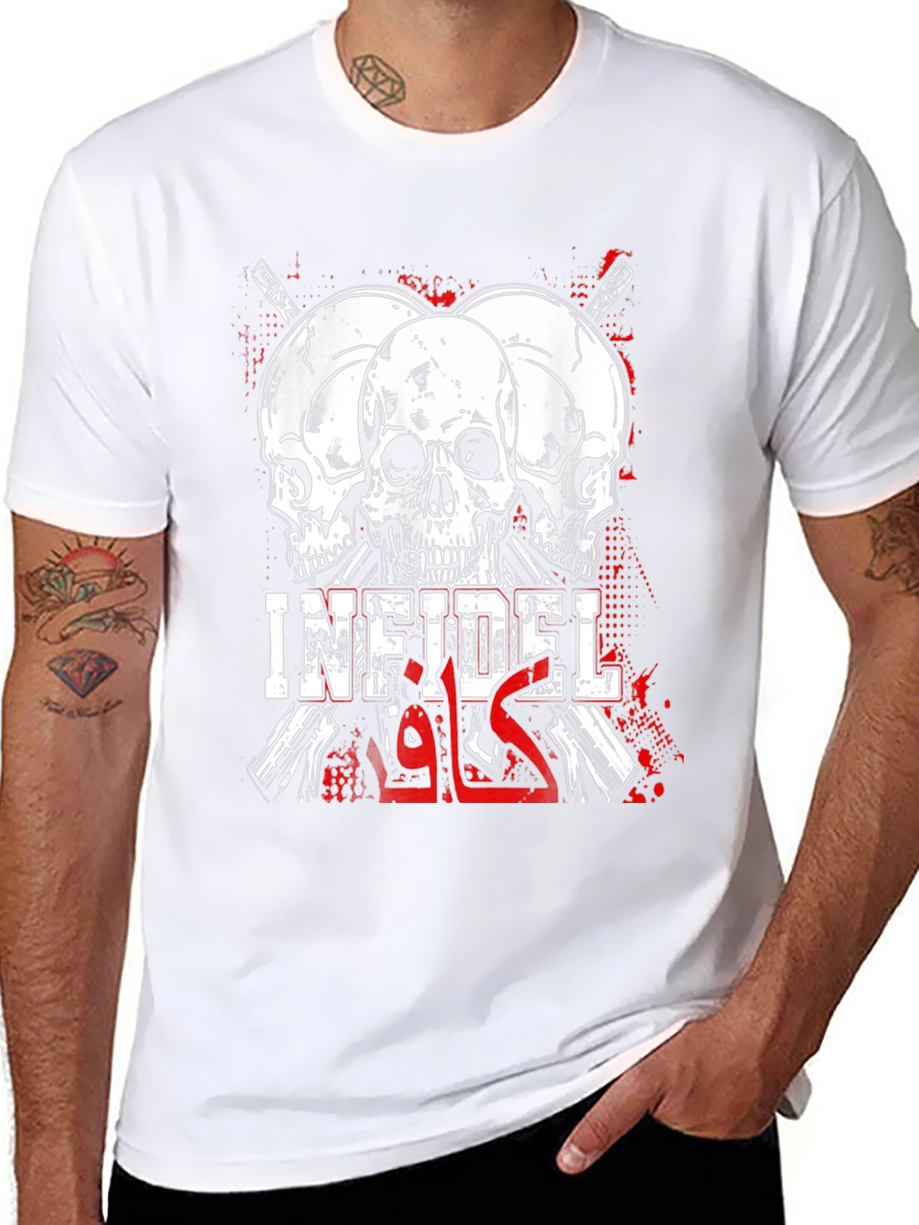 Infidel Skull Graphic T-Shirt - Bold Statement Tee