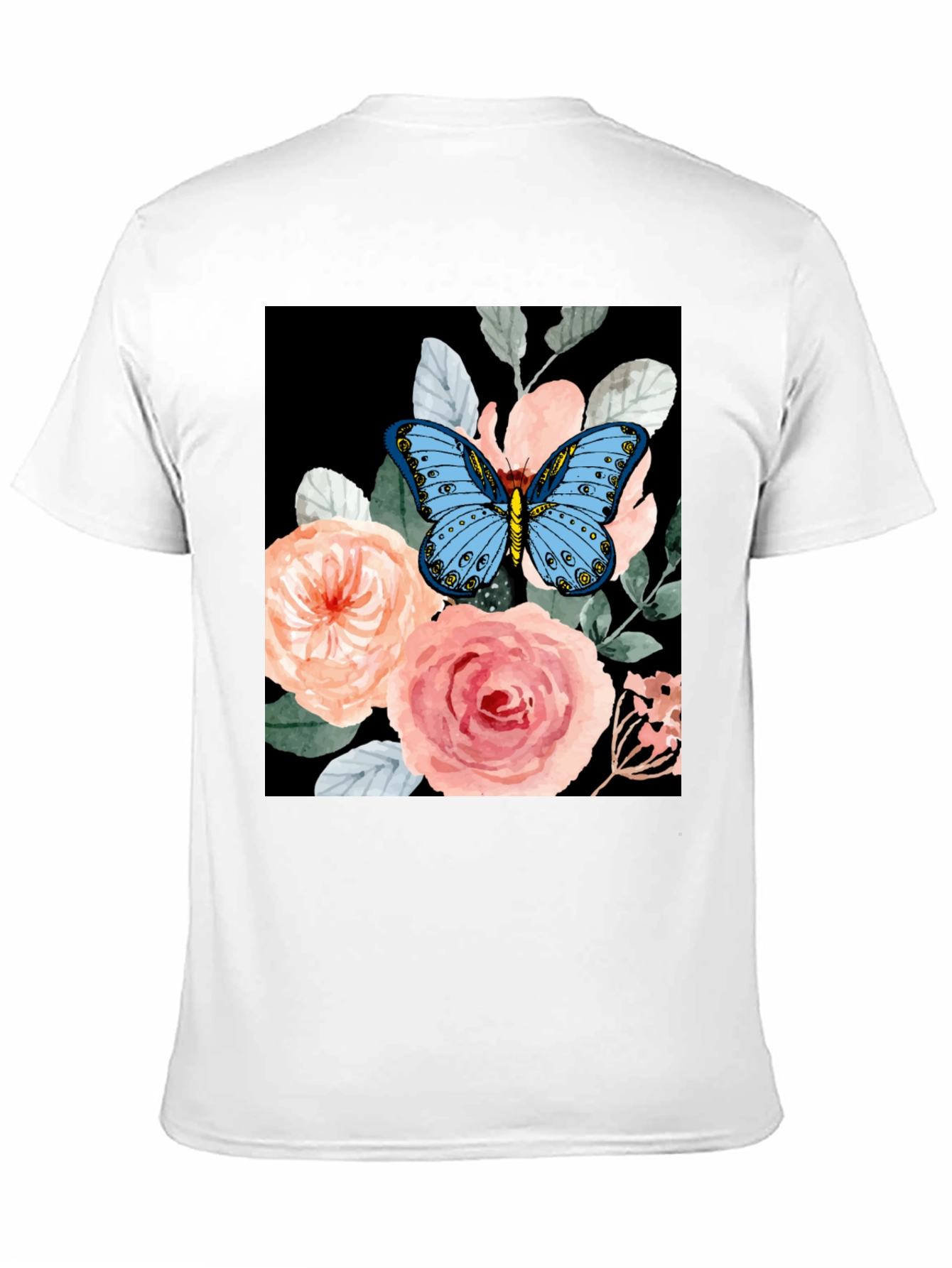 Butterfly Floral Graphic Tee - Black