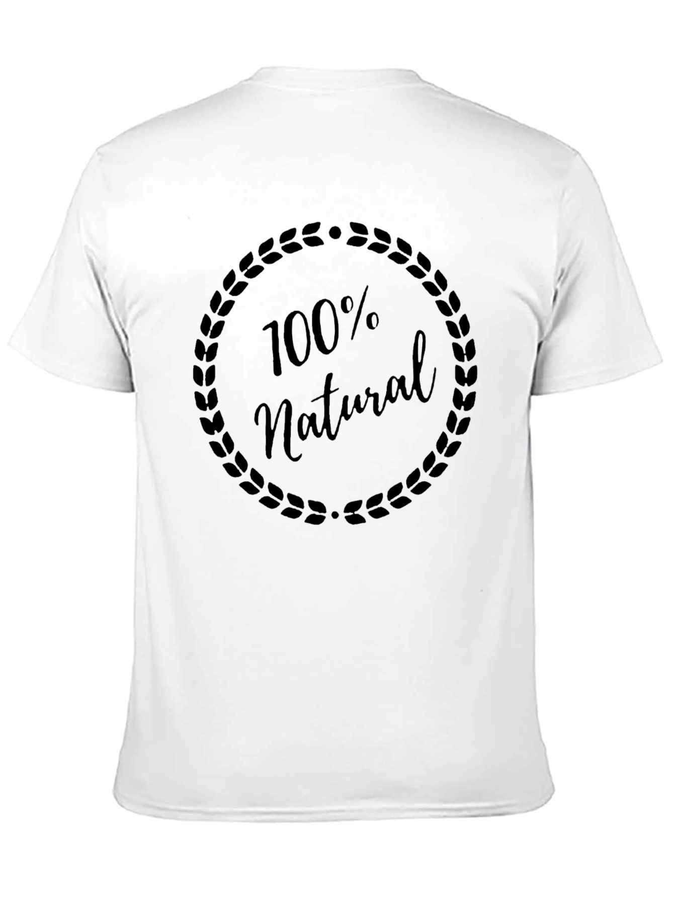 100% Natural Black Graphic Tee - Stylish Mens T-Shirt
