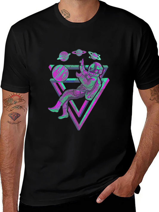 Astronaut Triangles T-Shirt - Space Galaxy