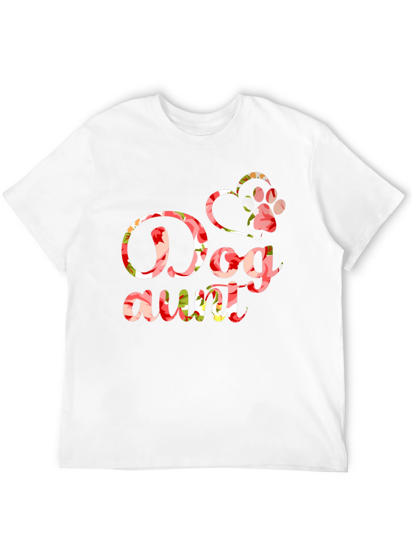 Dog Aunt Floral Graphic T-Shirt - Black