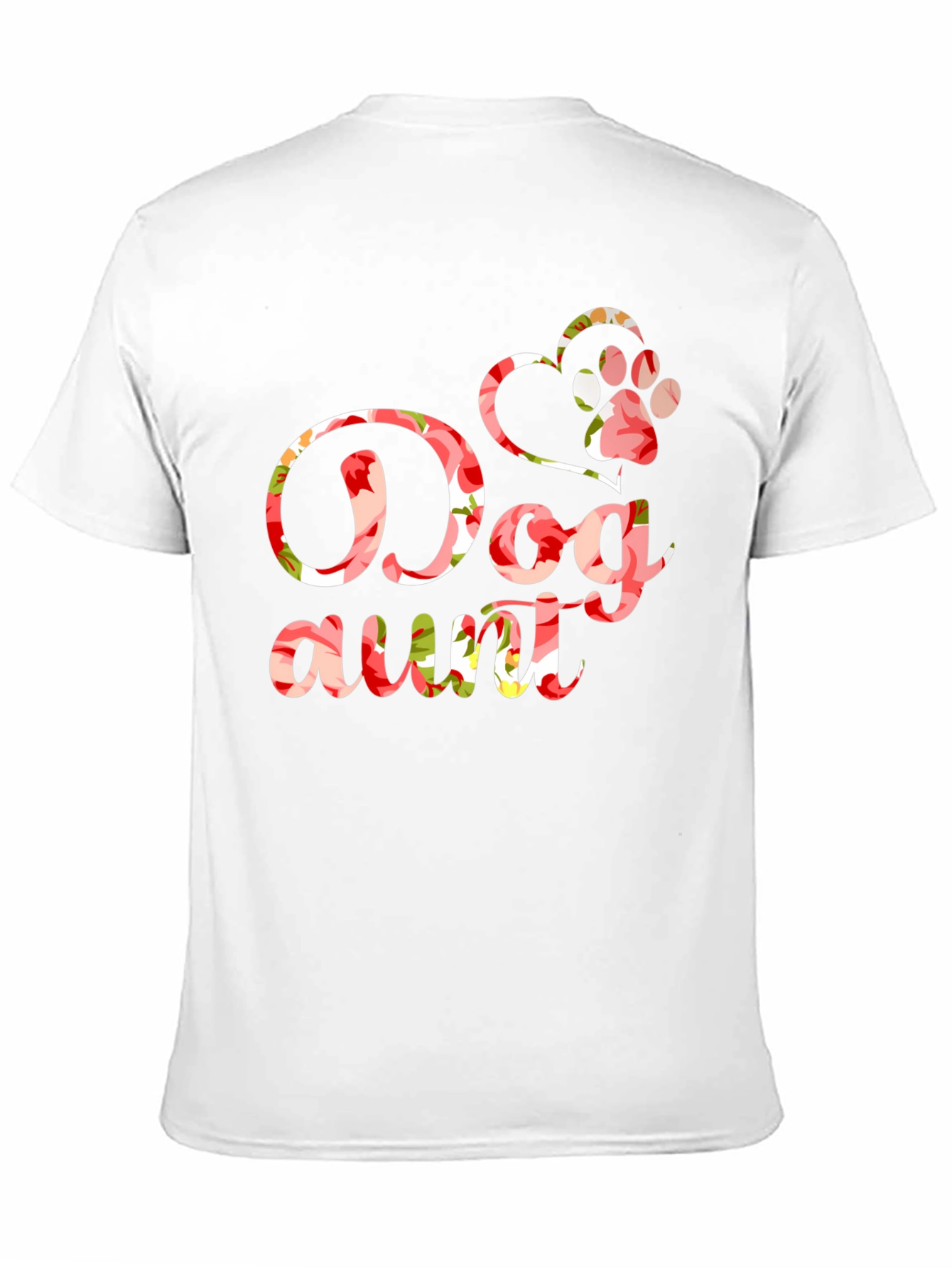 Dog Aunt Floral Graphic T-Shirt - Black