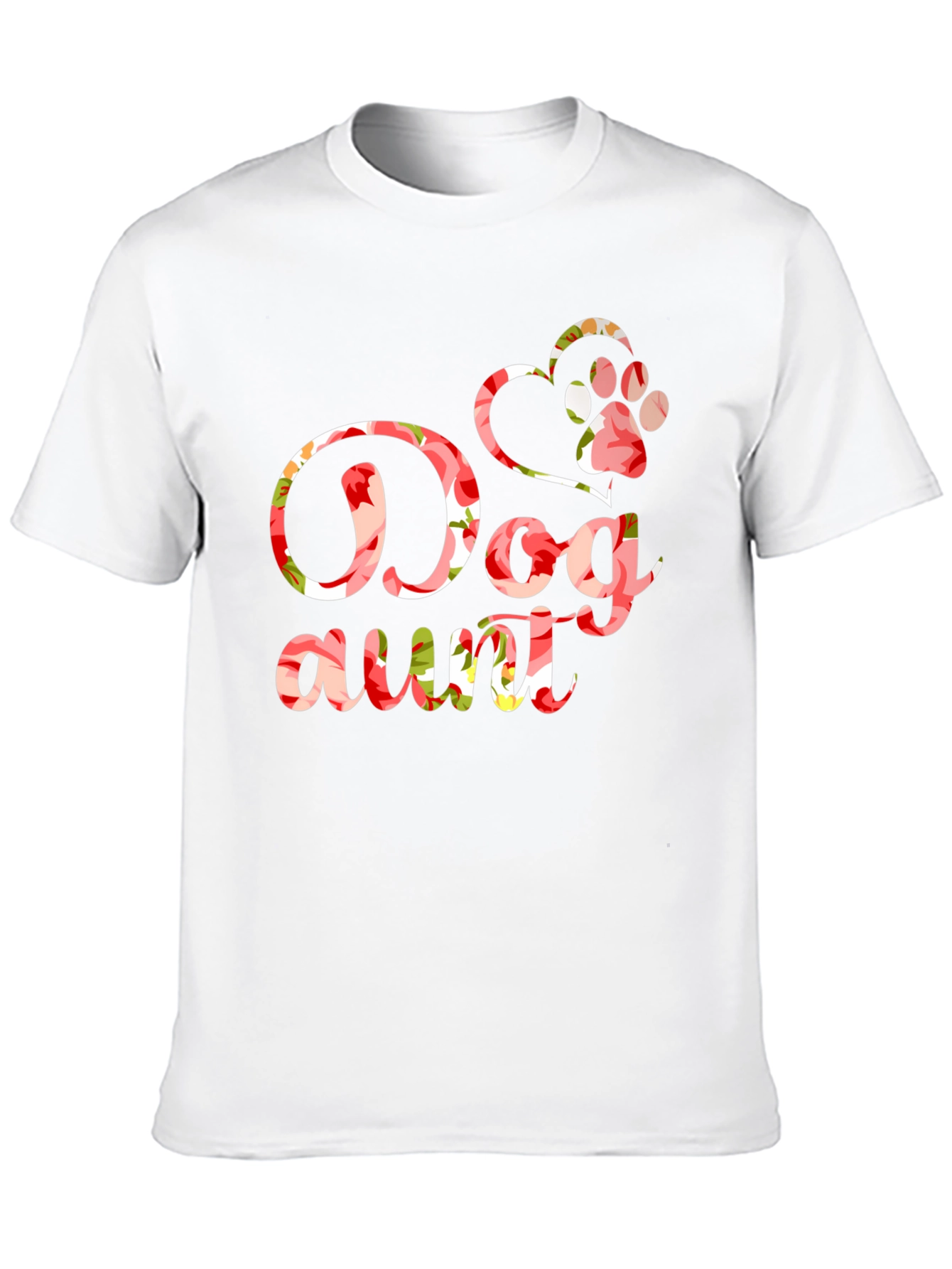 Dog Aunt Floral Graphic T-Shirt - Black