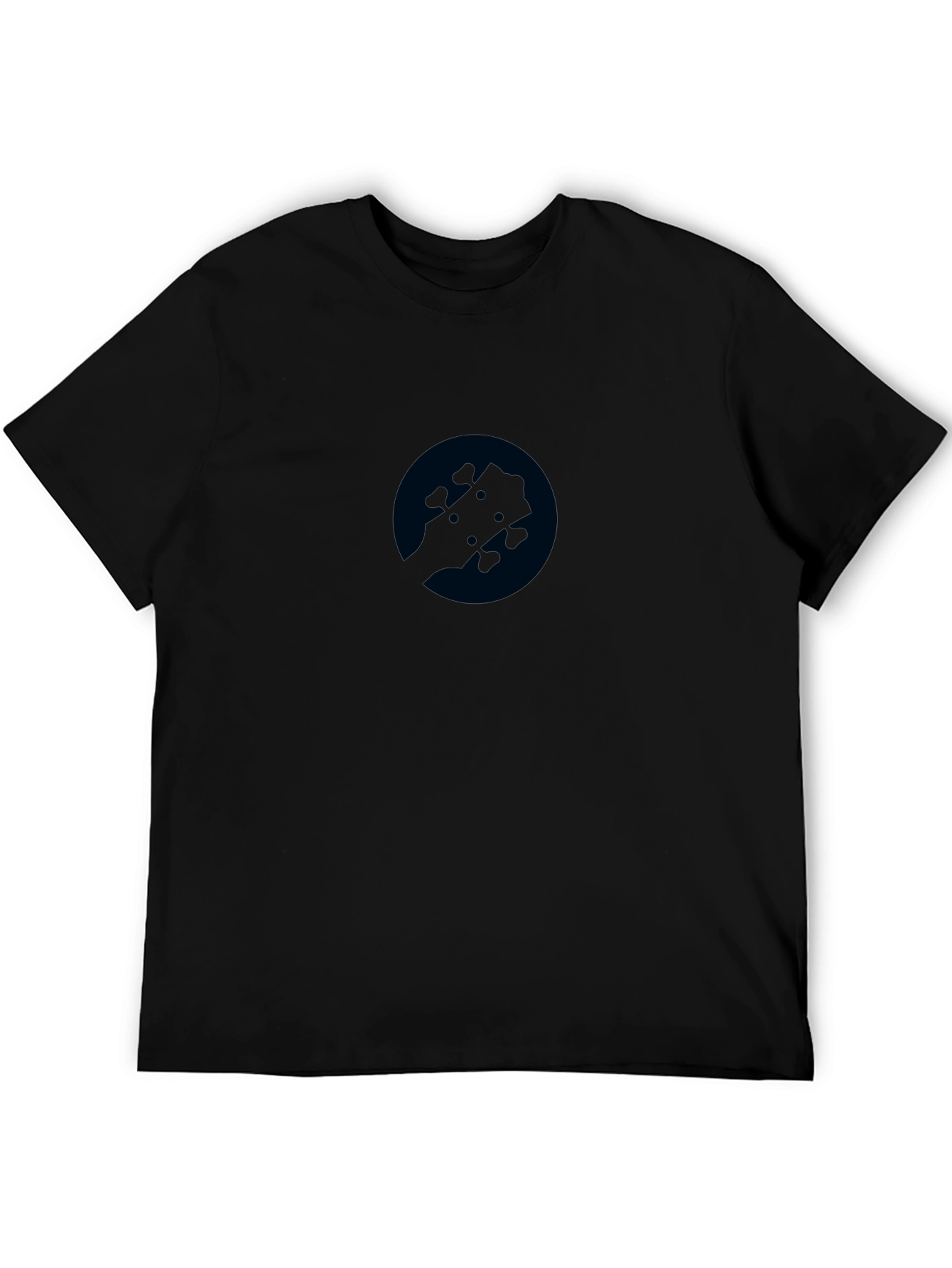 Mens Black T-Shirt with Guitar Graphic