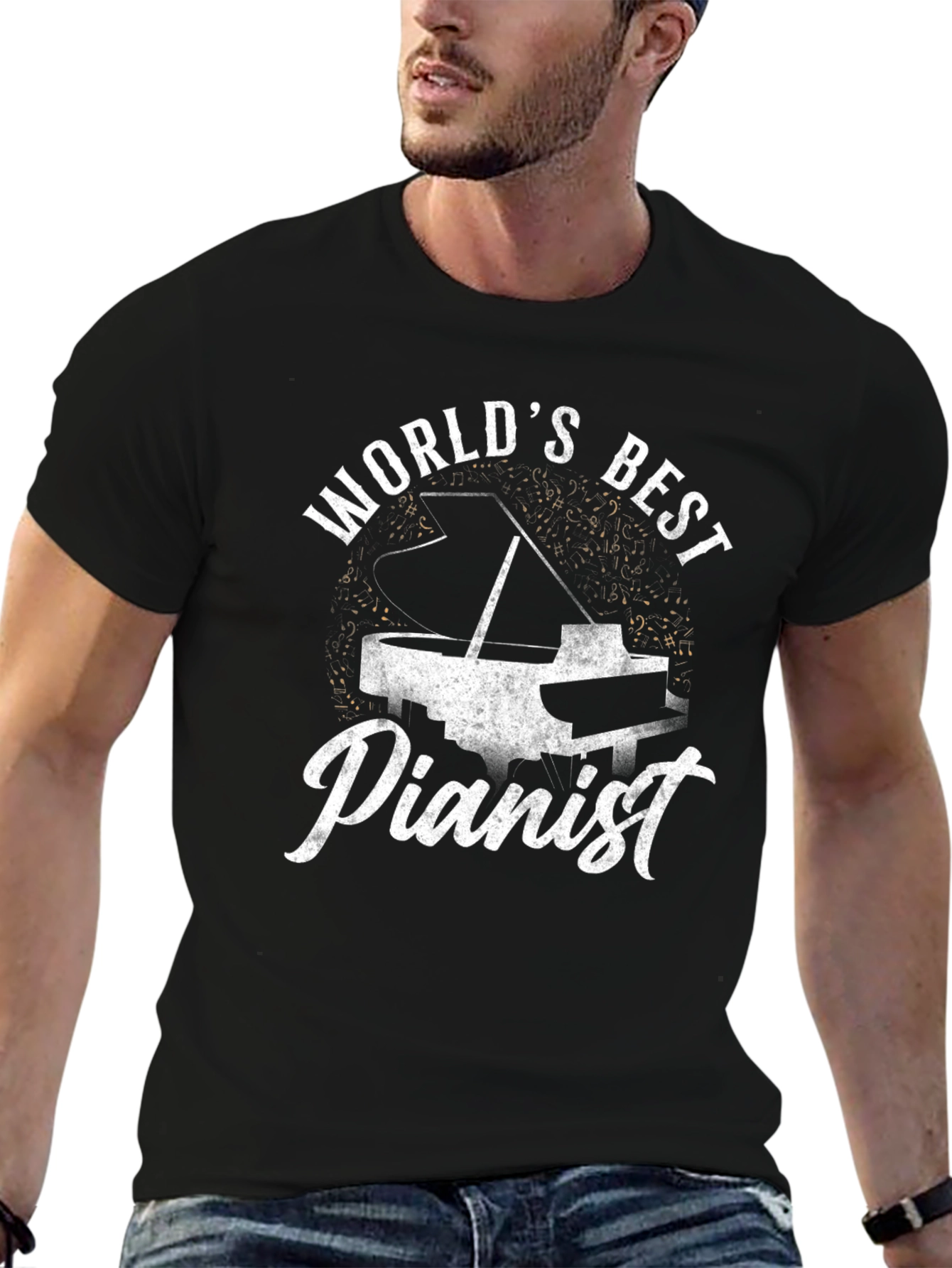 Worlds Best Pianist Black T-Shirt
