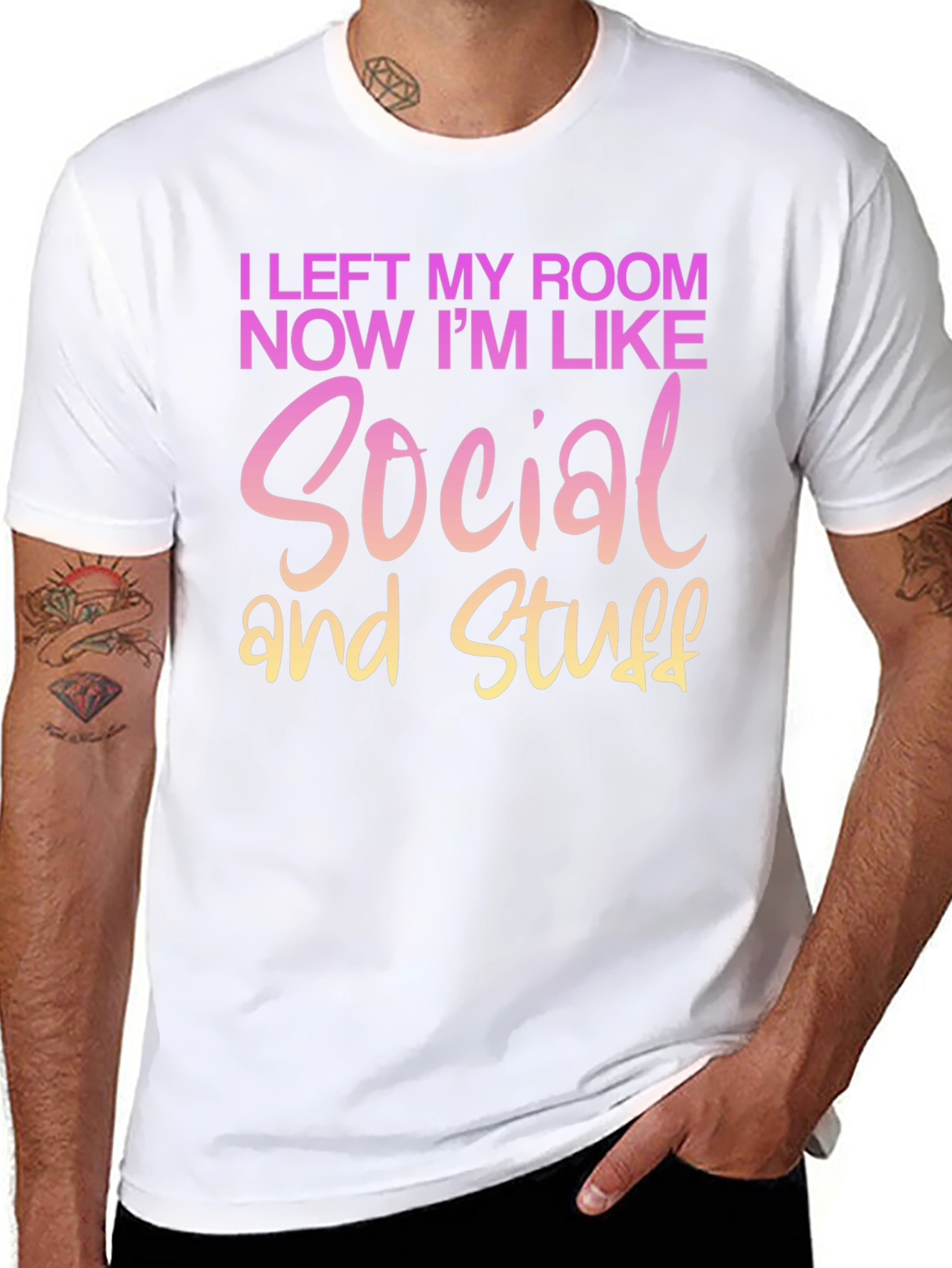 Social and Stuff Graphic T-Shirt - Funny Slogan Tee