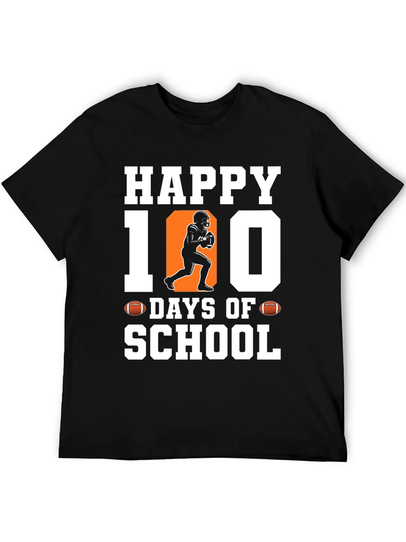 Happy 100 Days of School Football T-Shirt