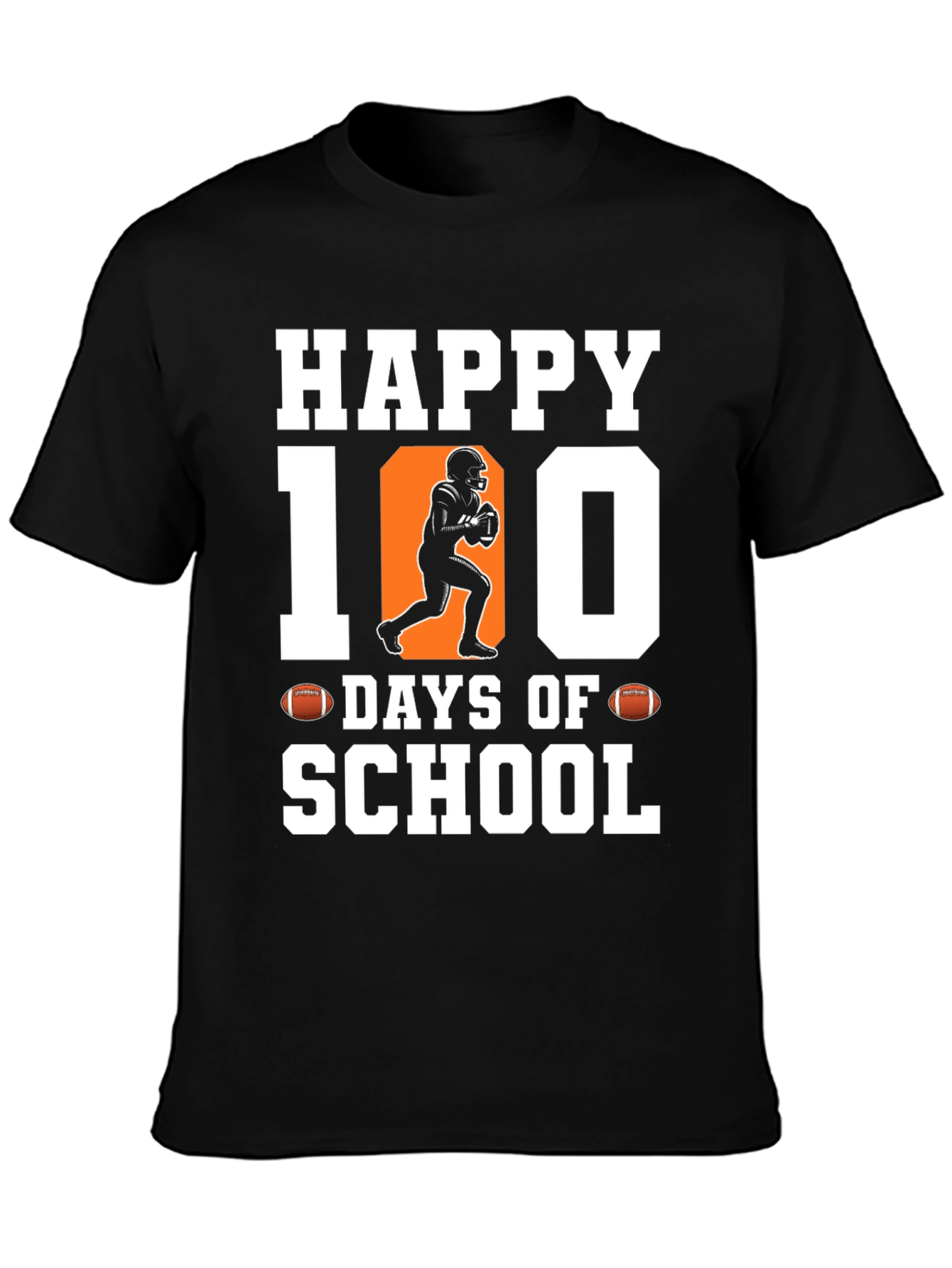 Happy 100 Days of School Football T-Shirt