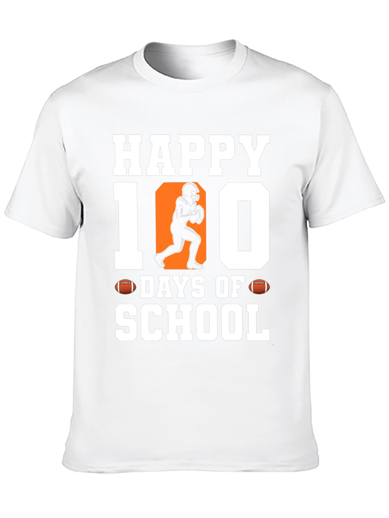 Happy 100 Days of School Football T-Shirt