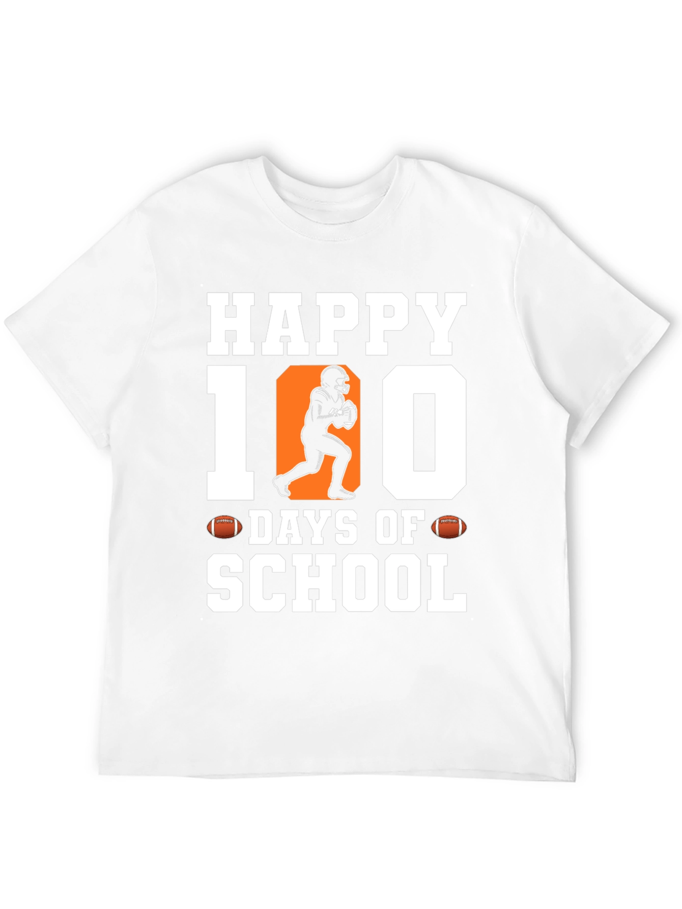 Happy 100 Days of School Football T-Shirt