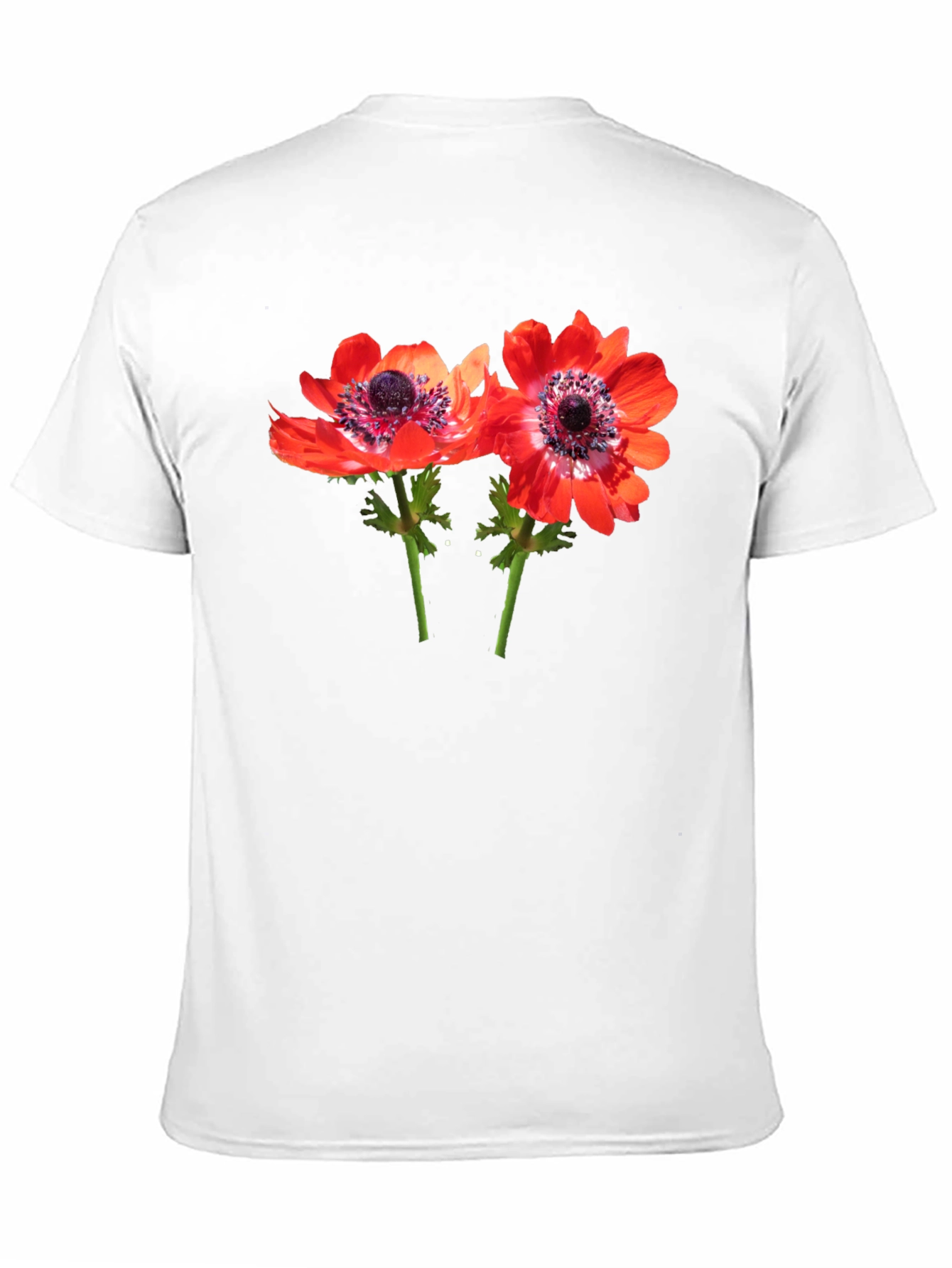 Floral Print Mens Black T-Shirt
