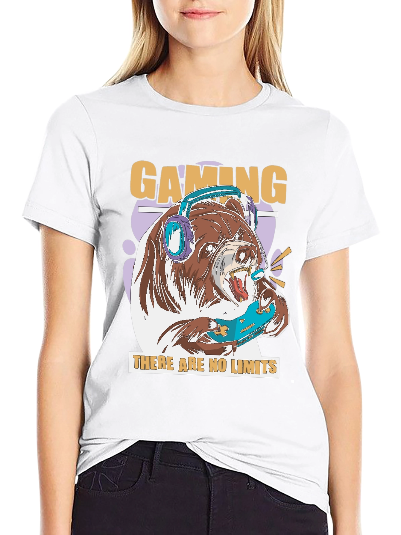Gaming Bear Graphic T-Shirt