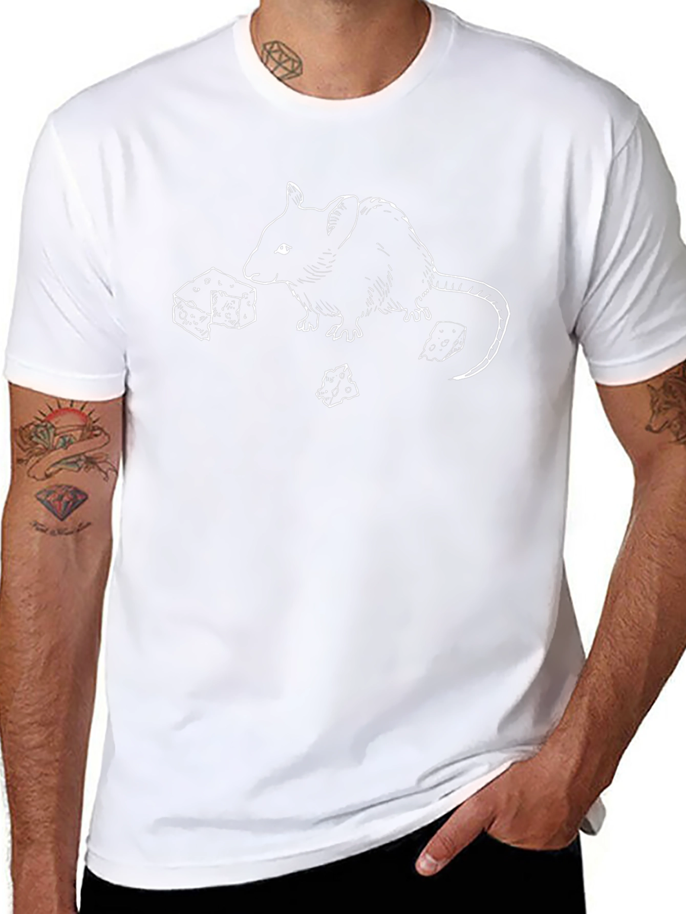 Rat & Cheese Graphic Black T-Shirt