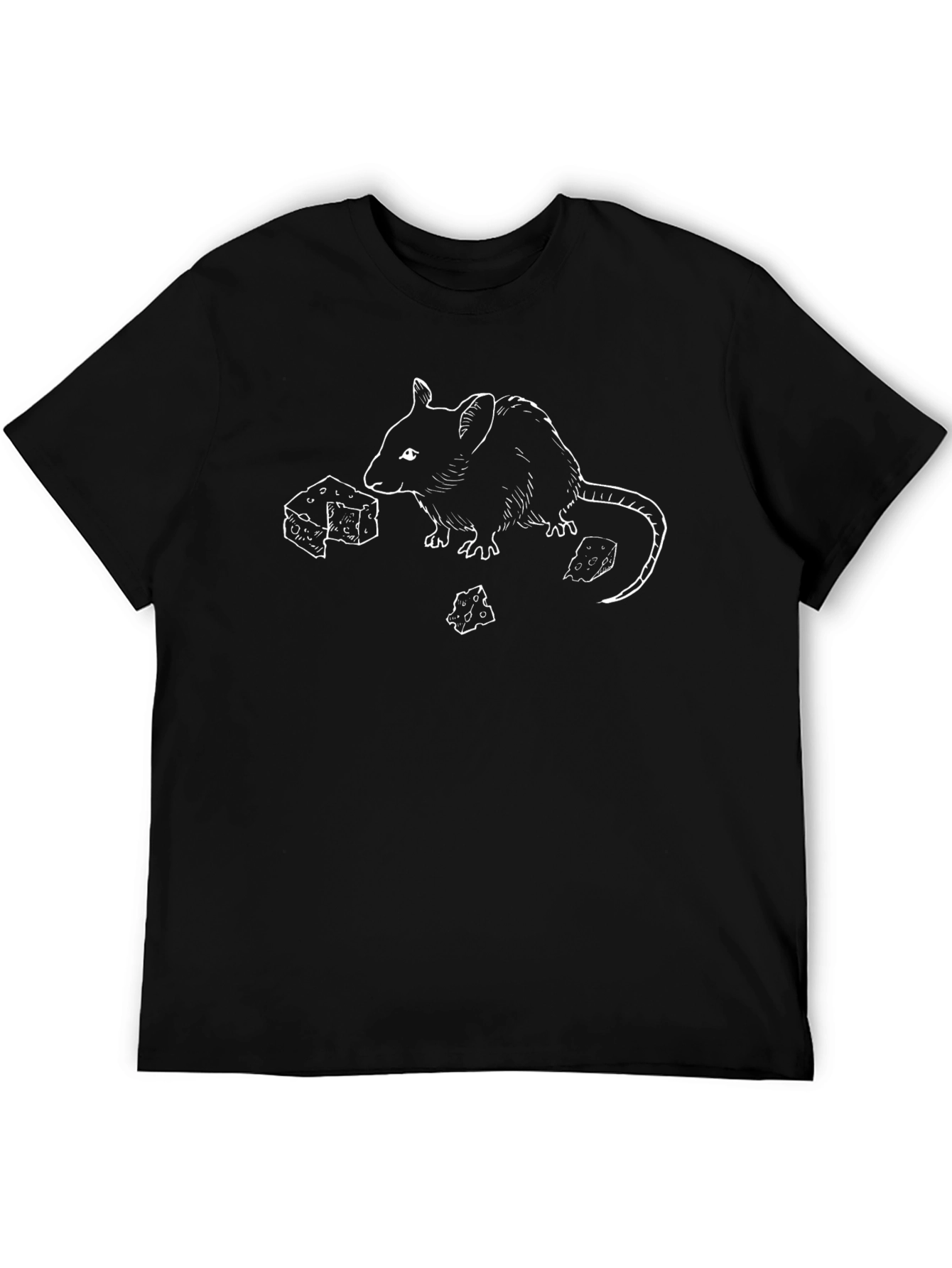 Rat & Cheese Graphic Black T-Shirt