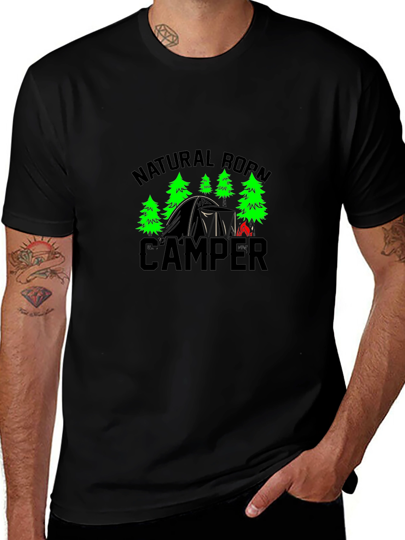 Natural Born Camper Black T-Shirt