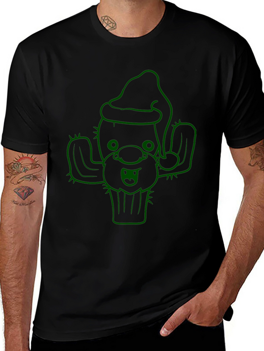 Festive Cactus Graphic Tee - Holiday Cheer