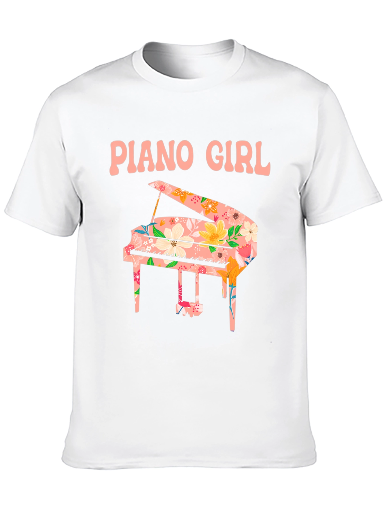 Piano Girl Floral T-Shirt