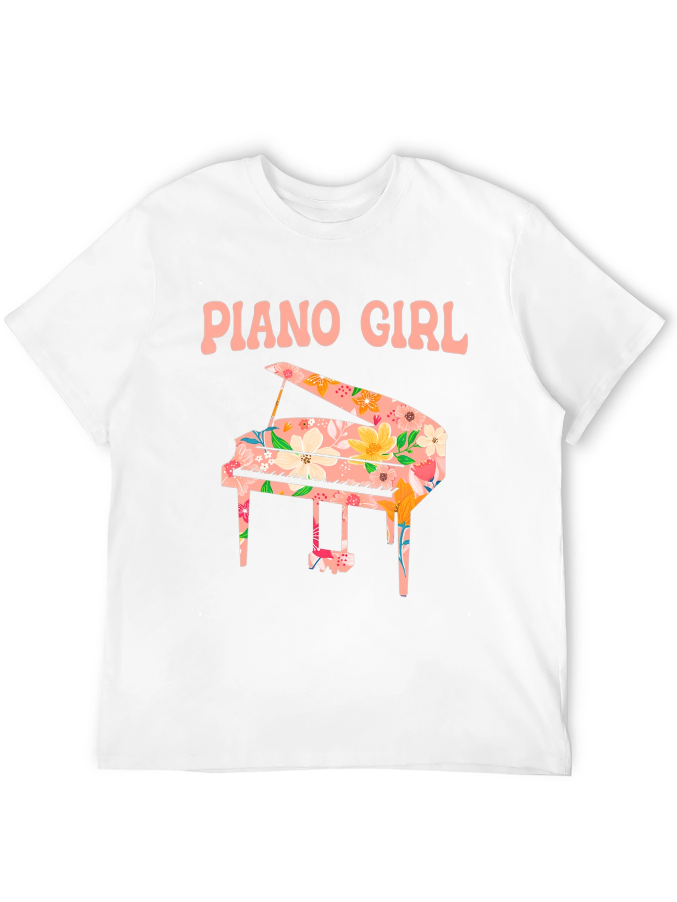 Piano Girl Floral T-Shirt