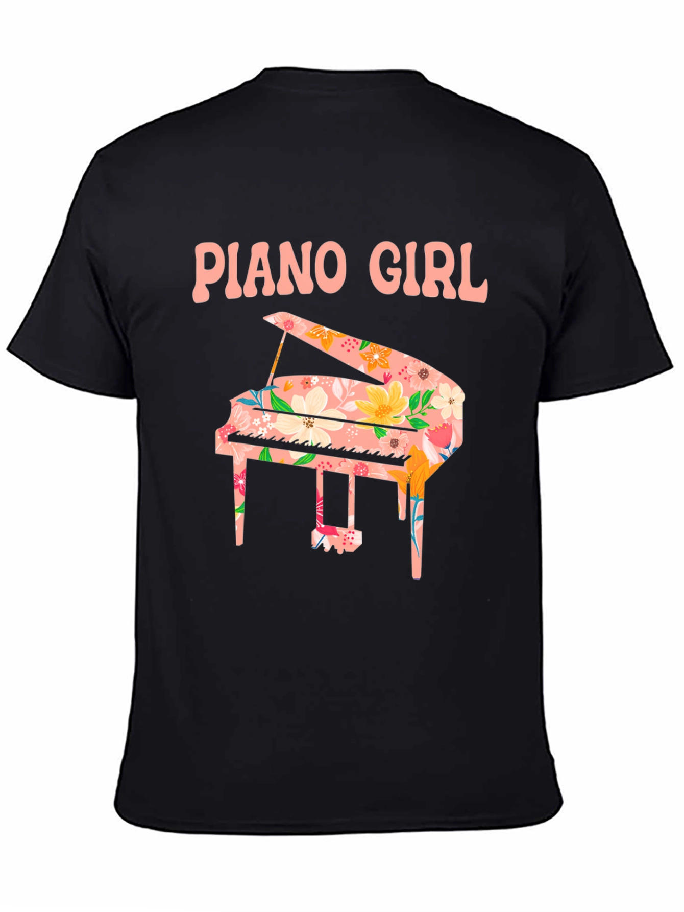 Piano Girl Floral T-Shirt