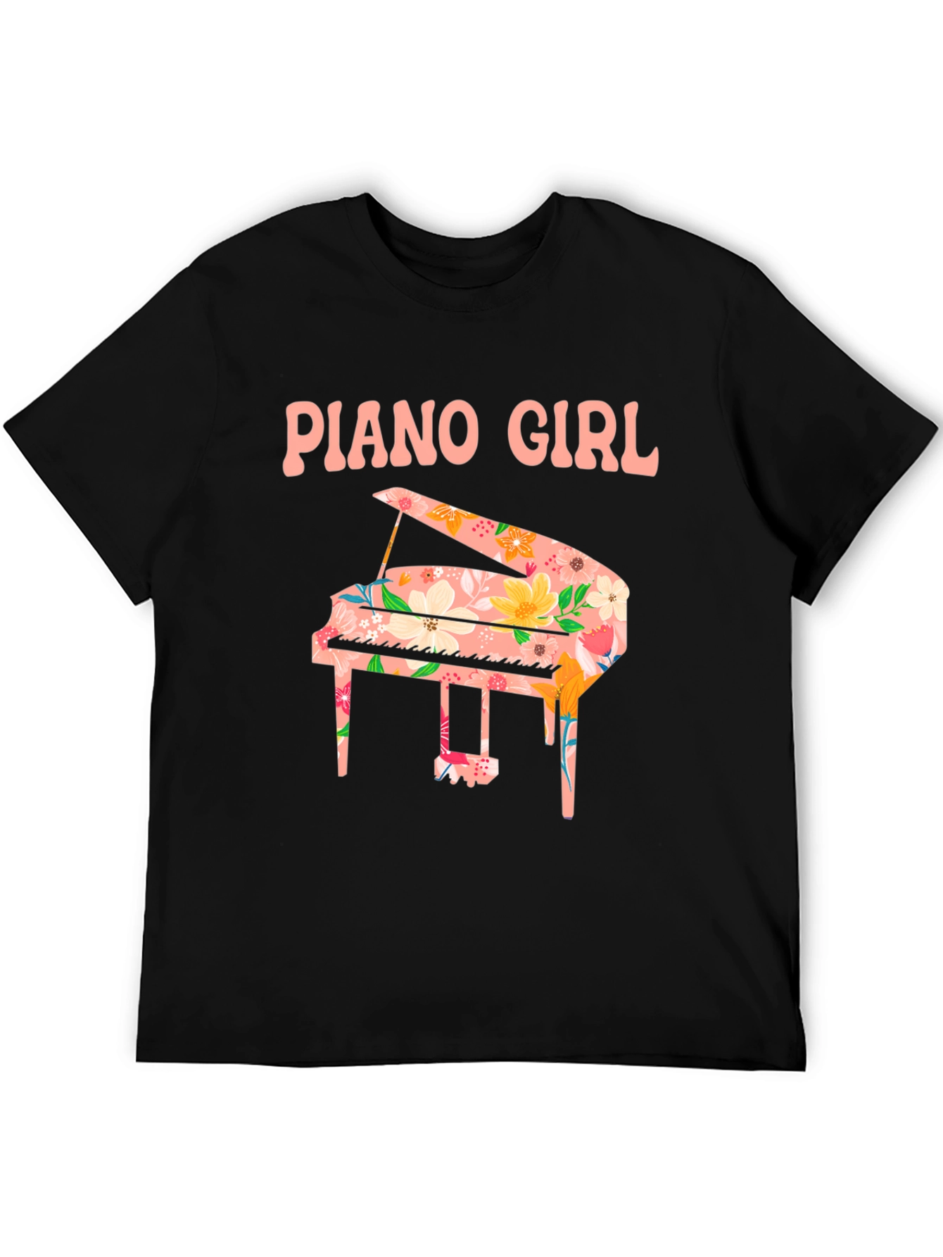 Piano Girl Floral T-Shirt