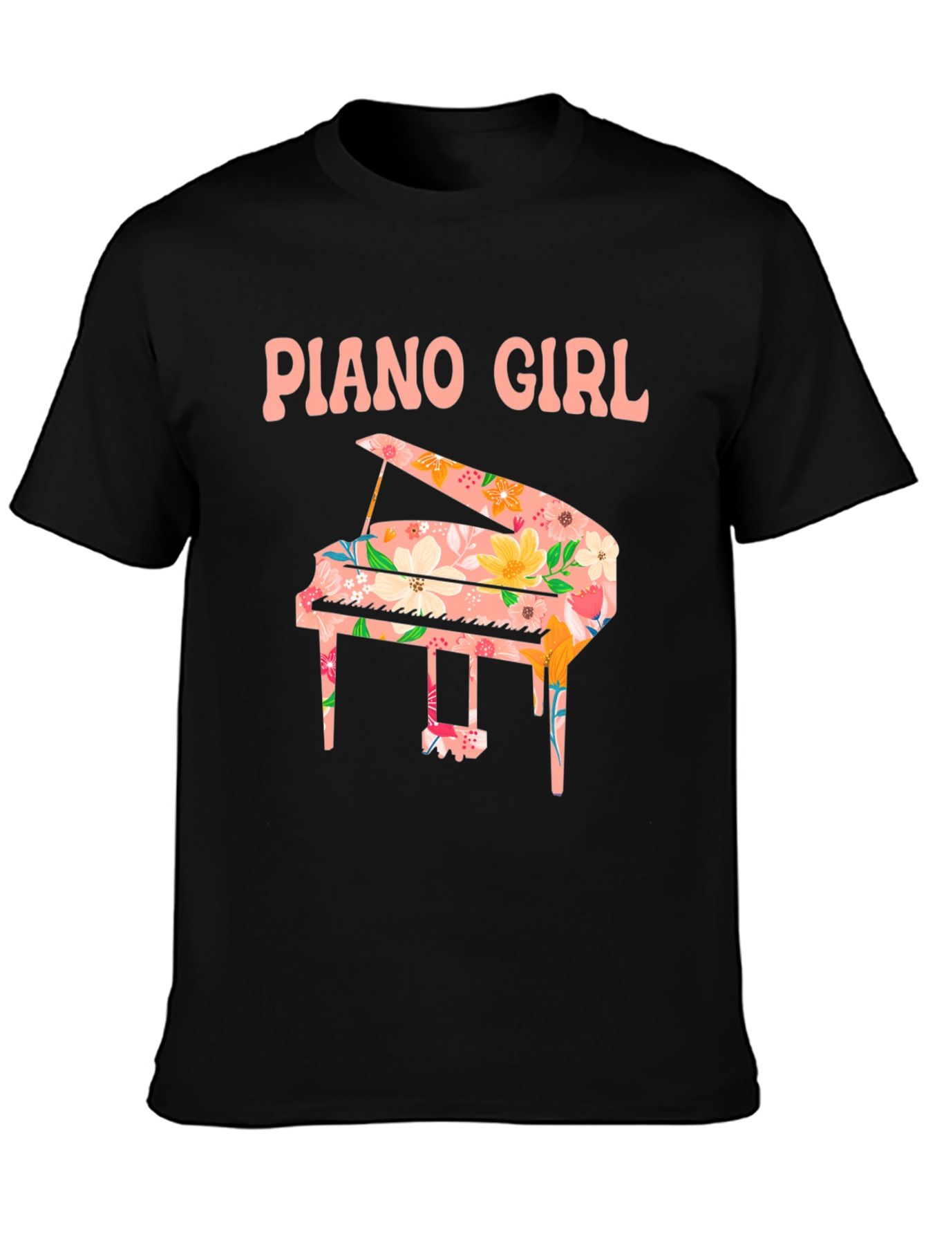 Piano Girl Floral T-Shirt