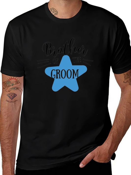 Brother of the Groom T-Shirt - Star Design