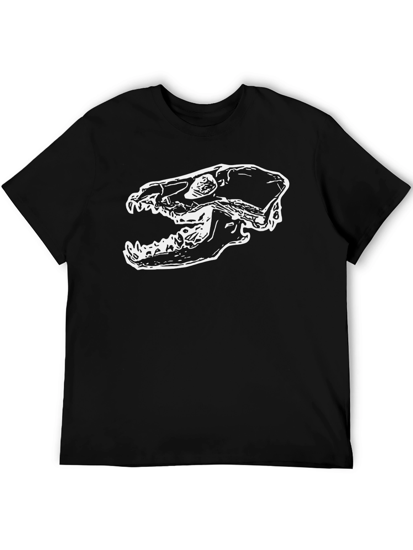 Skull Graphic Print Tee - Black