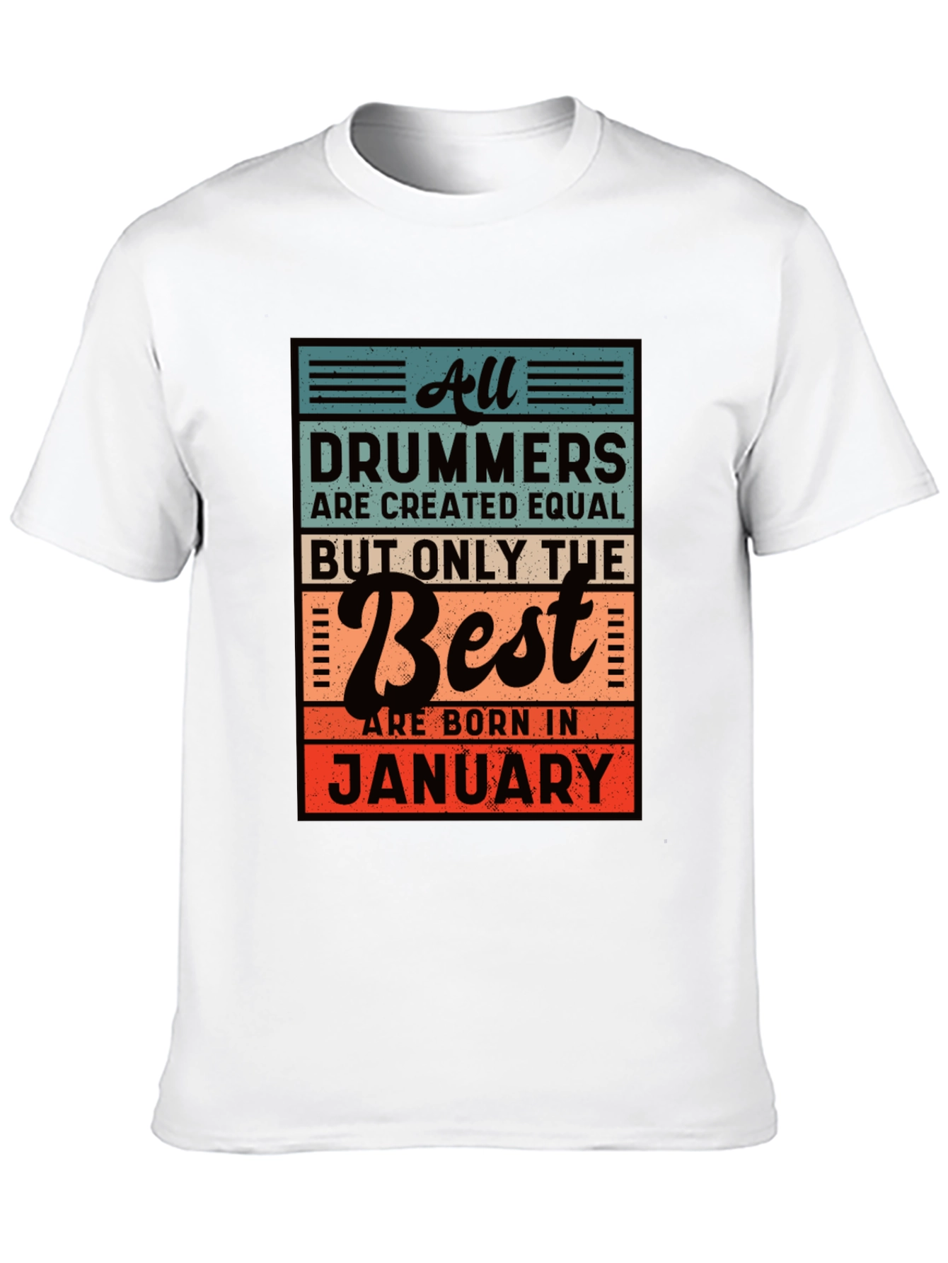 Drummers Born in January Black T-Shirt