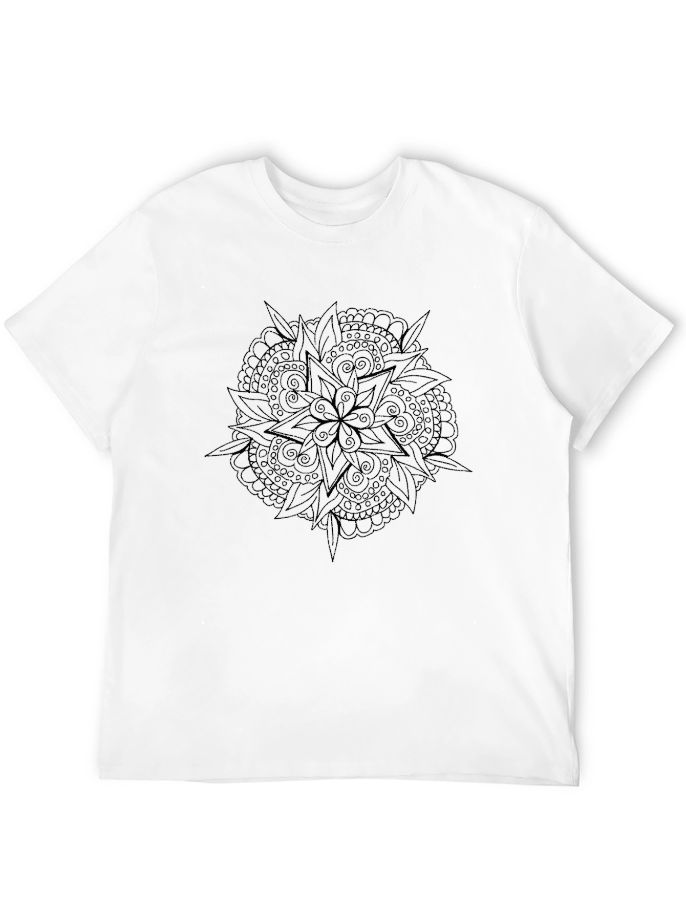 Abstract Mandala Graphic Black T-Shirt