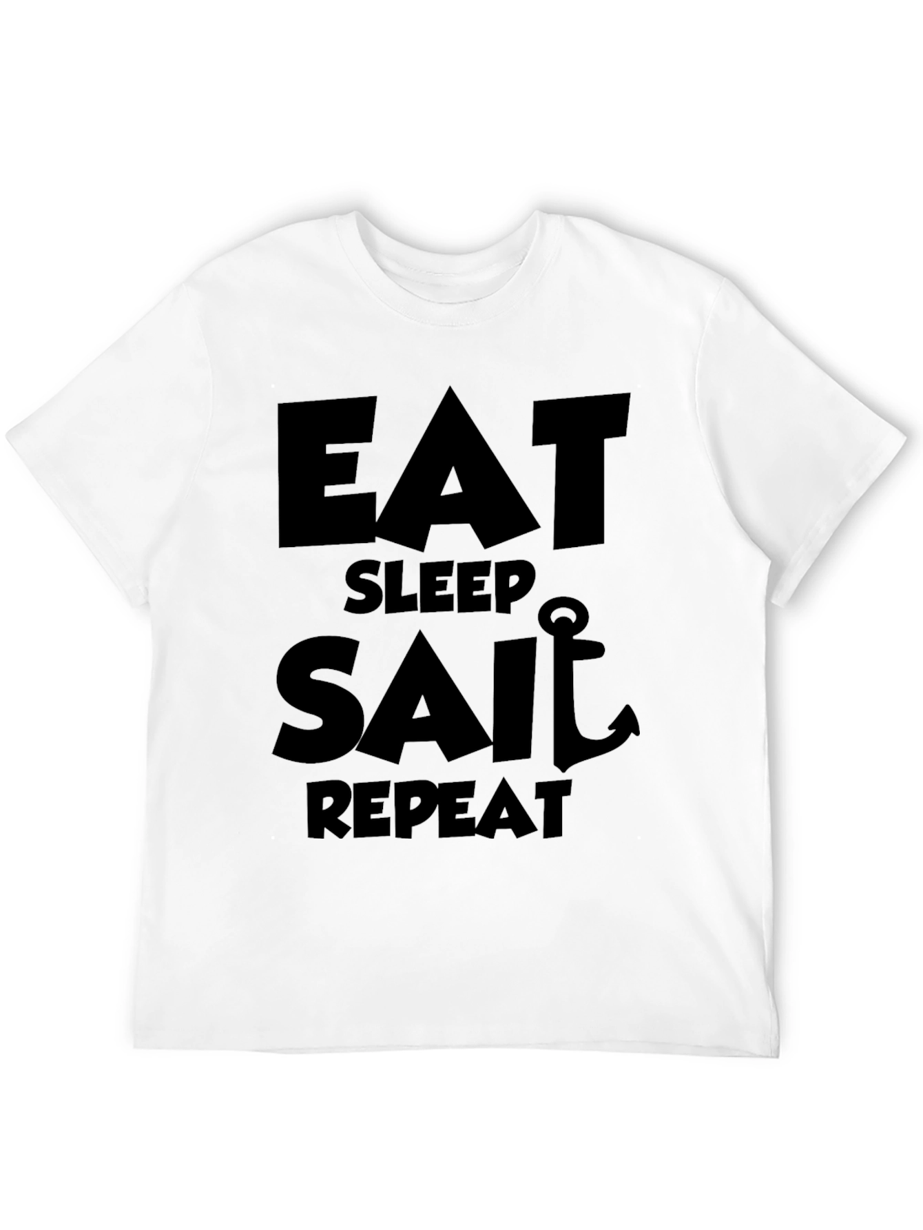 Eat Sleep Sail Repeat Black Graphic Tee