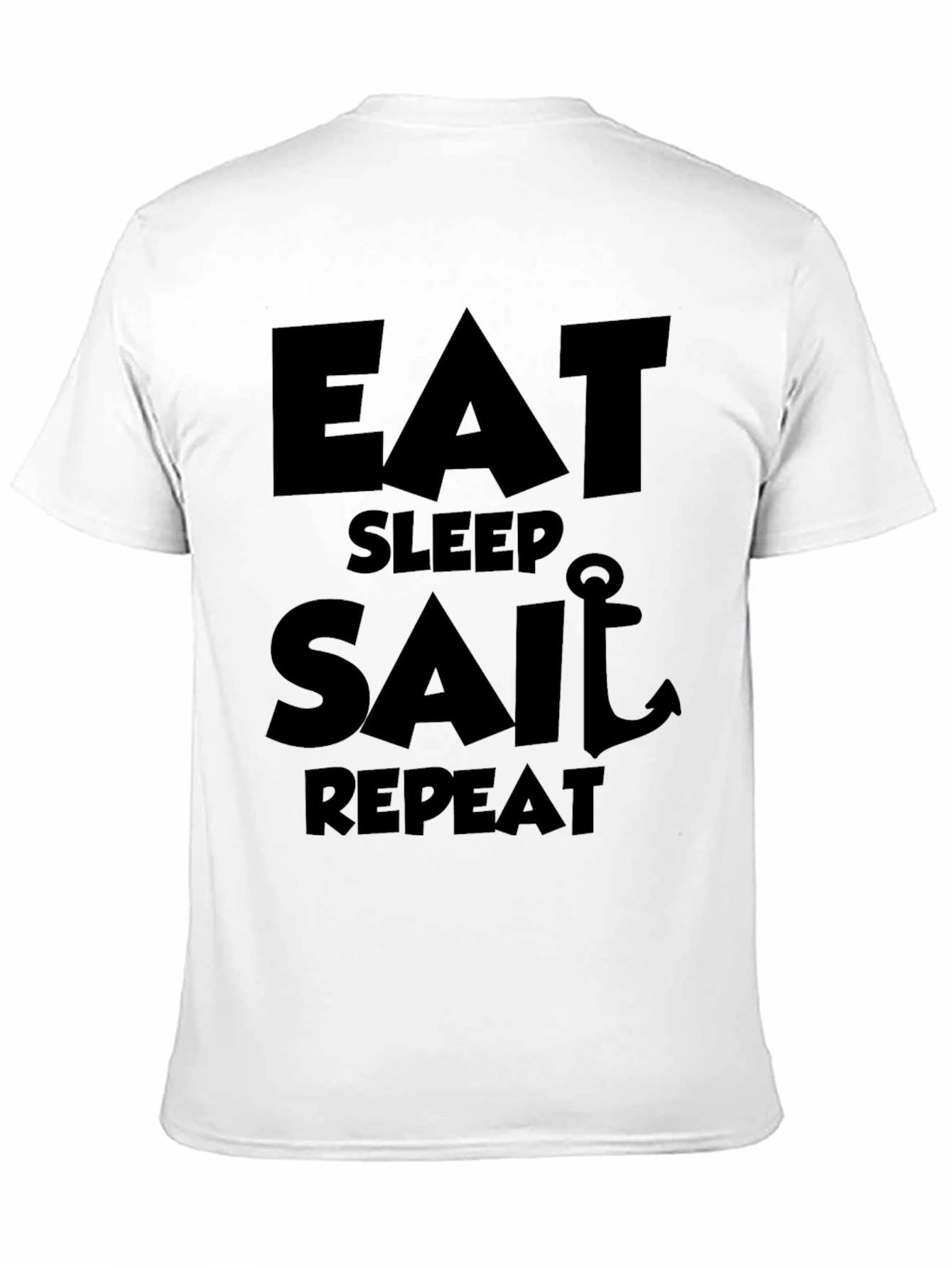 Eat Sleep Sail Repeat Black Graphic Tee