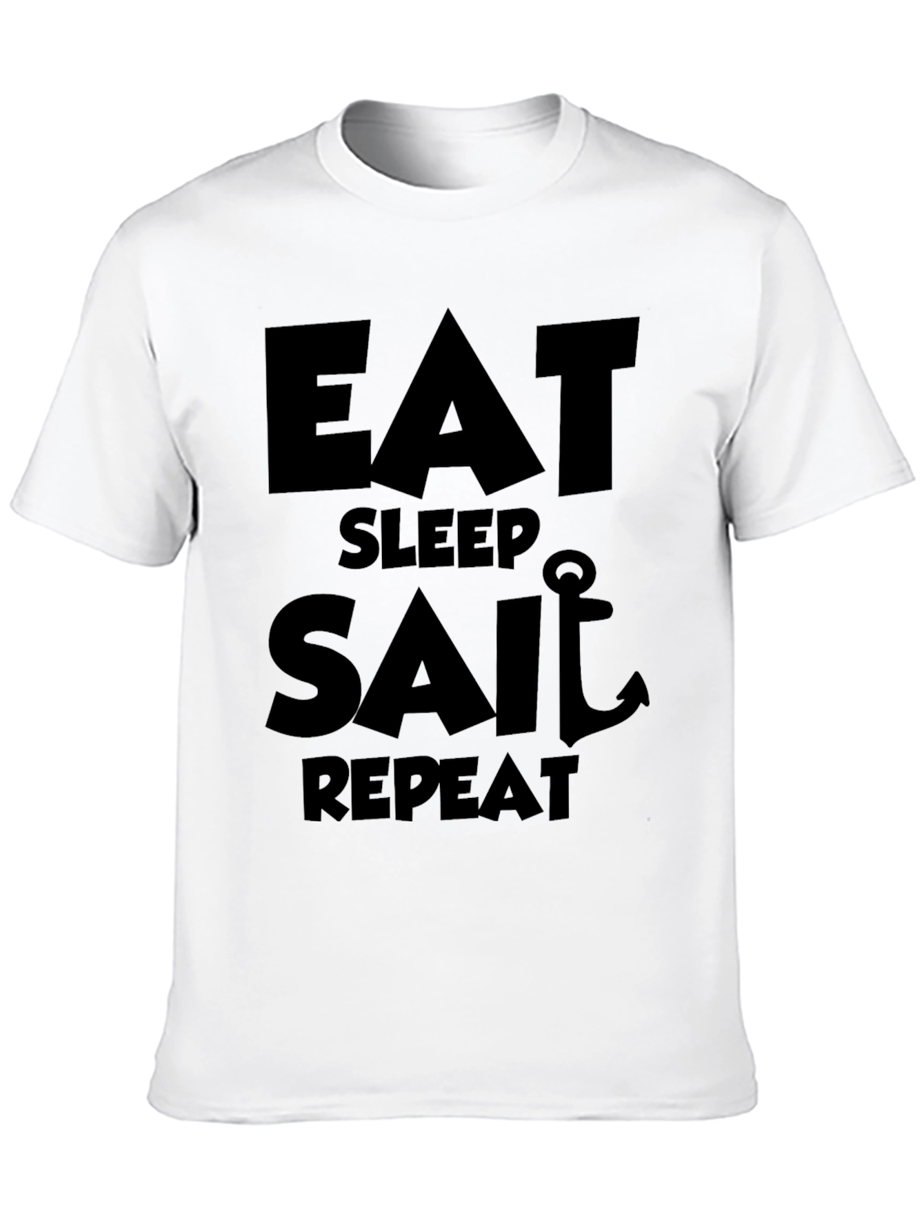 Eat Sleep Sail Repeat Black Graphic Tee