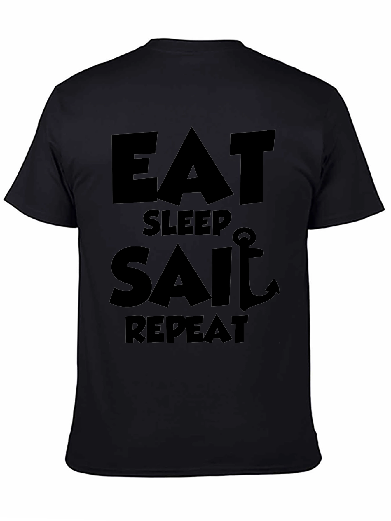 Eat Sleep Sail Repeat Black Graphic Tee