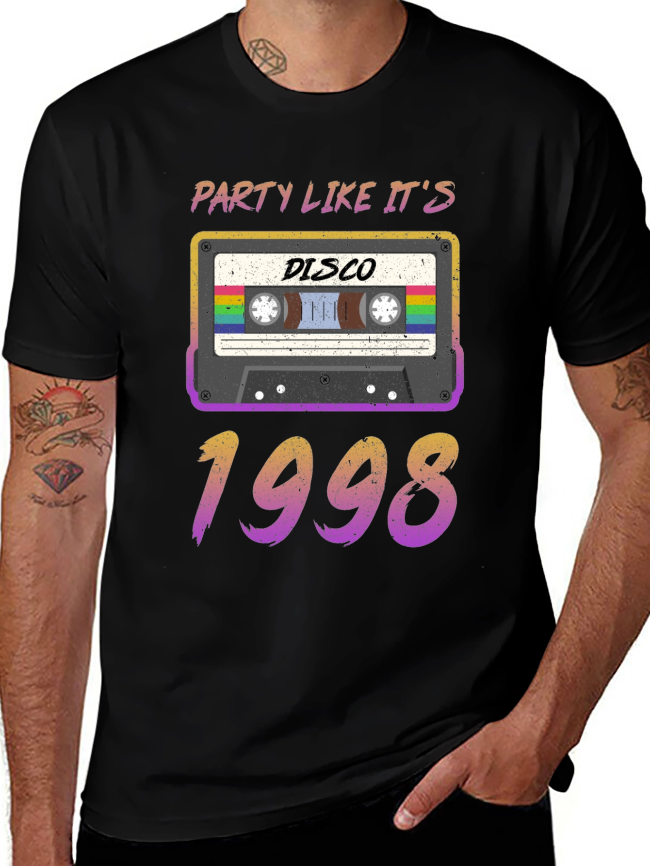 Retro Disco 1998 Cassette Graphic T-Shirt
