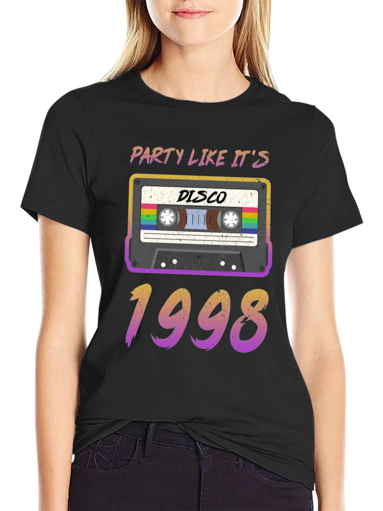 Retro Disco 1998 Cassette Graphic T-Shirt