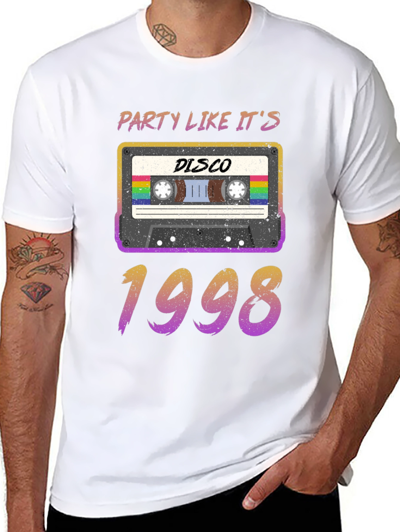 Retro Disco 1998 Cassette Graphic T-Shirt