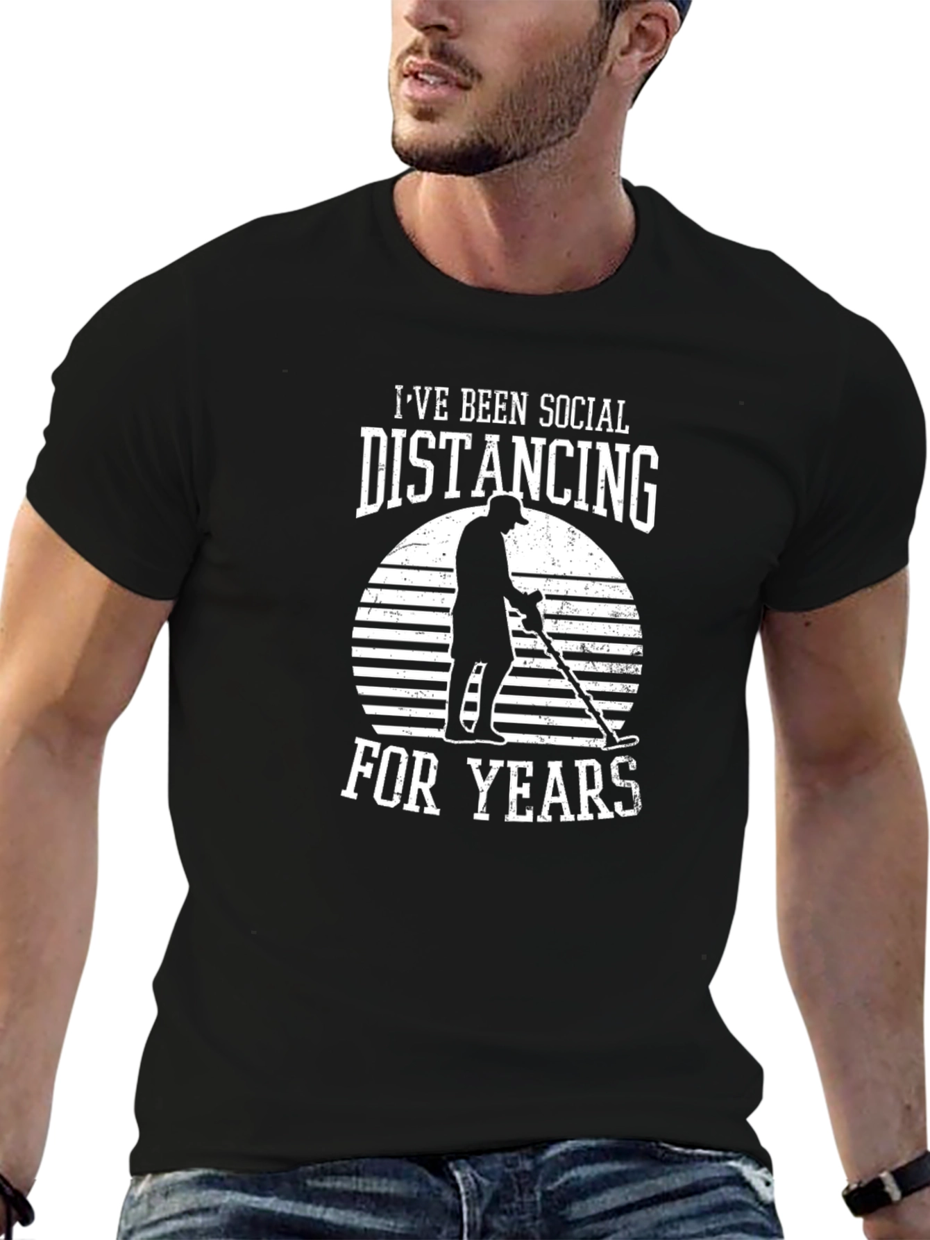 Social Distancing Metal Detecting Graphic T-Shirt