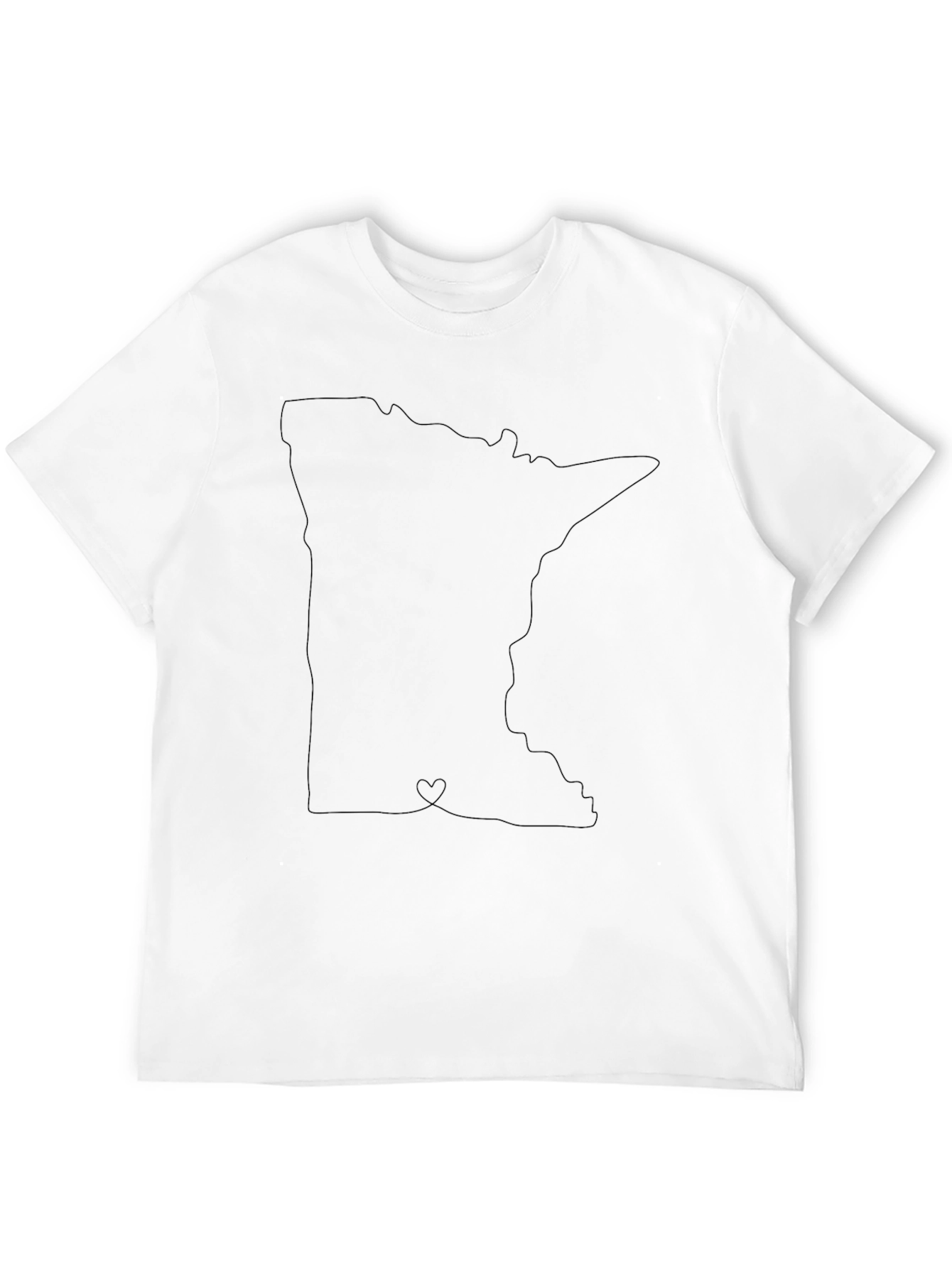 Minnesota State Outline T-Shirt - Black