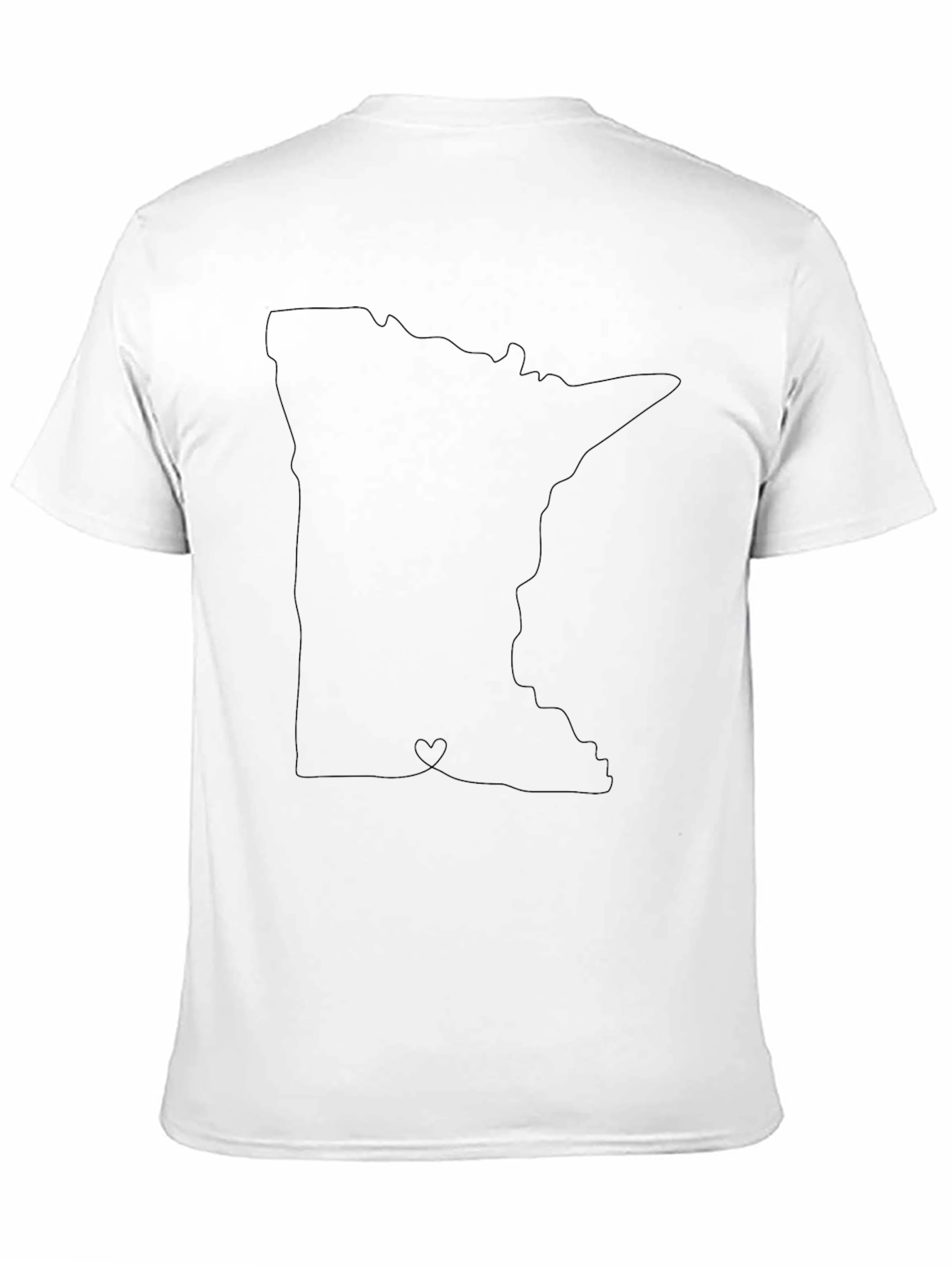 Minnesota State Outline T-Shirt - Black