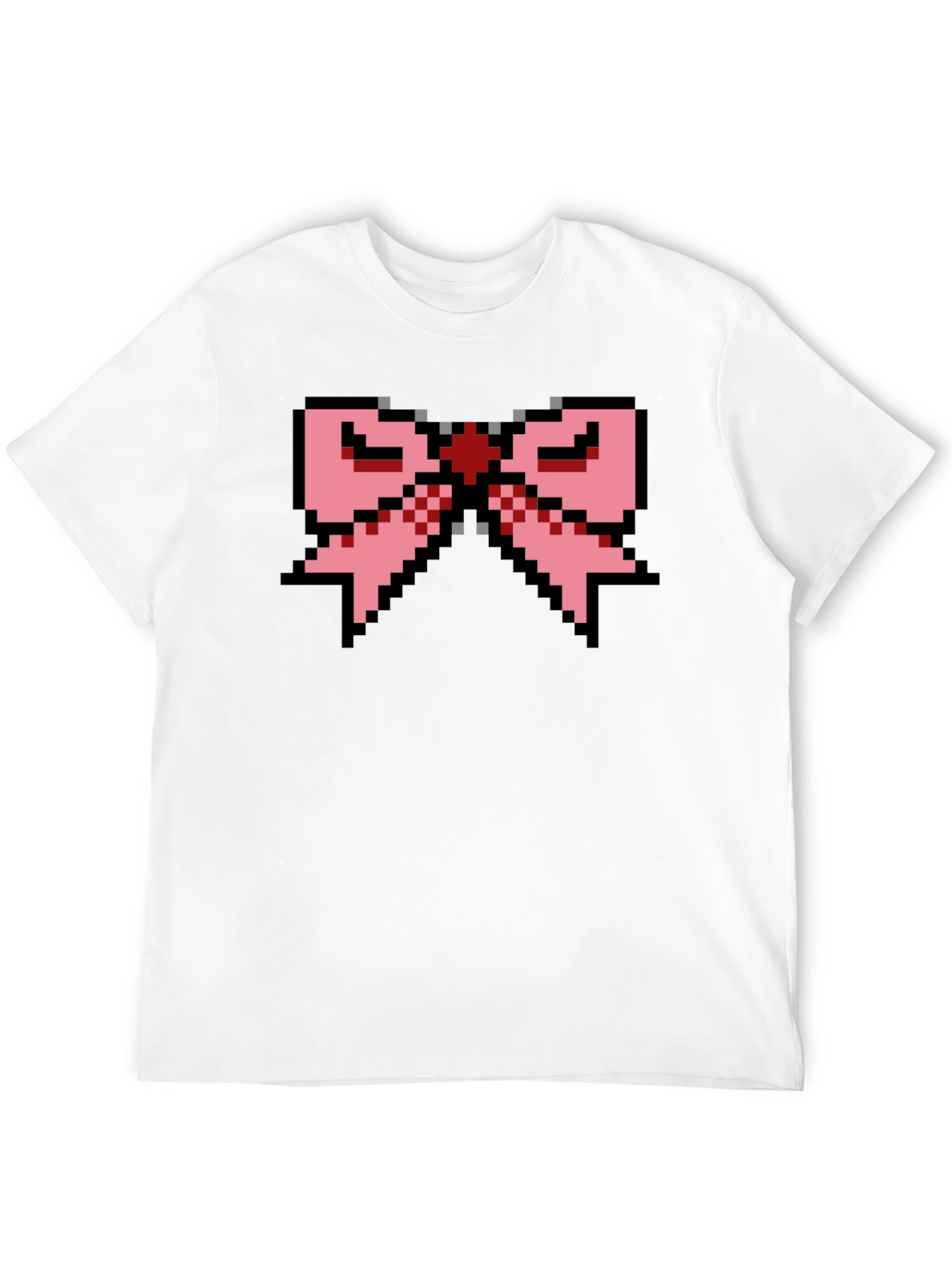 Pixel Bow Black T-Shirt - Retro Gaming Fashion
