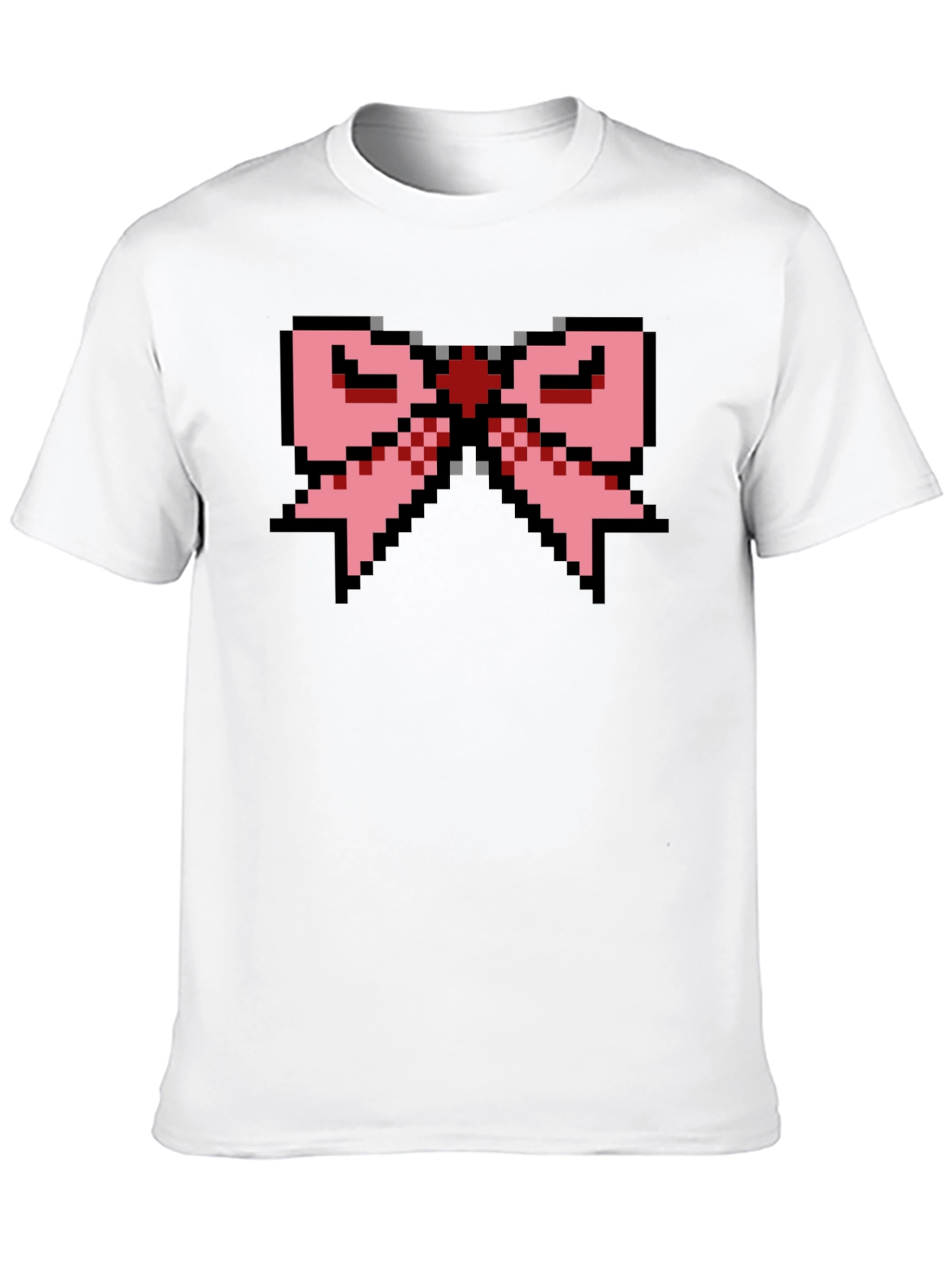 Pixel Bow Black T-Shirt - Retro Gaming Fashion