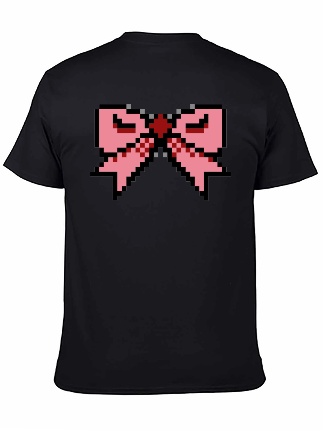 Pixel Bow Black T-Shirt - Retro Gaming Fashion