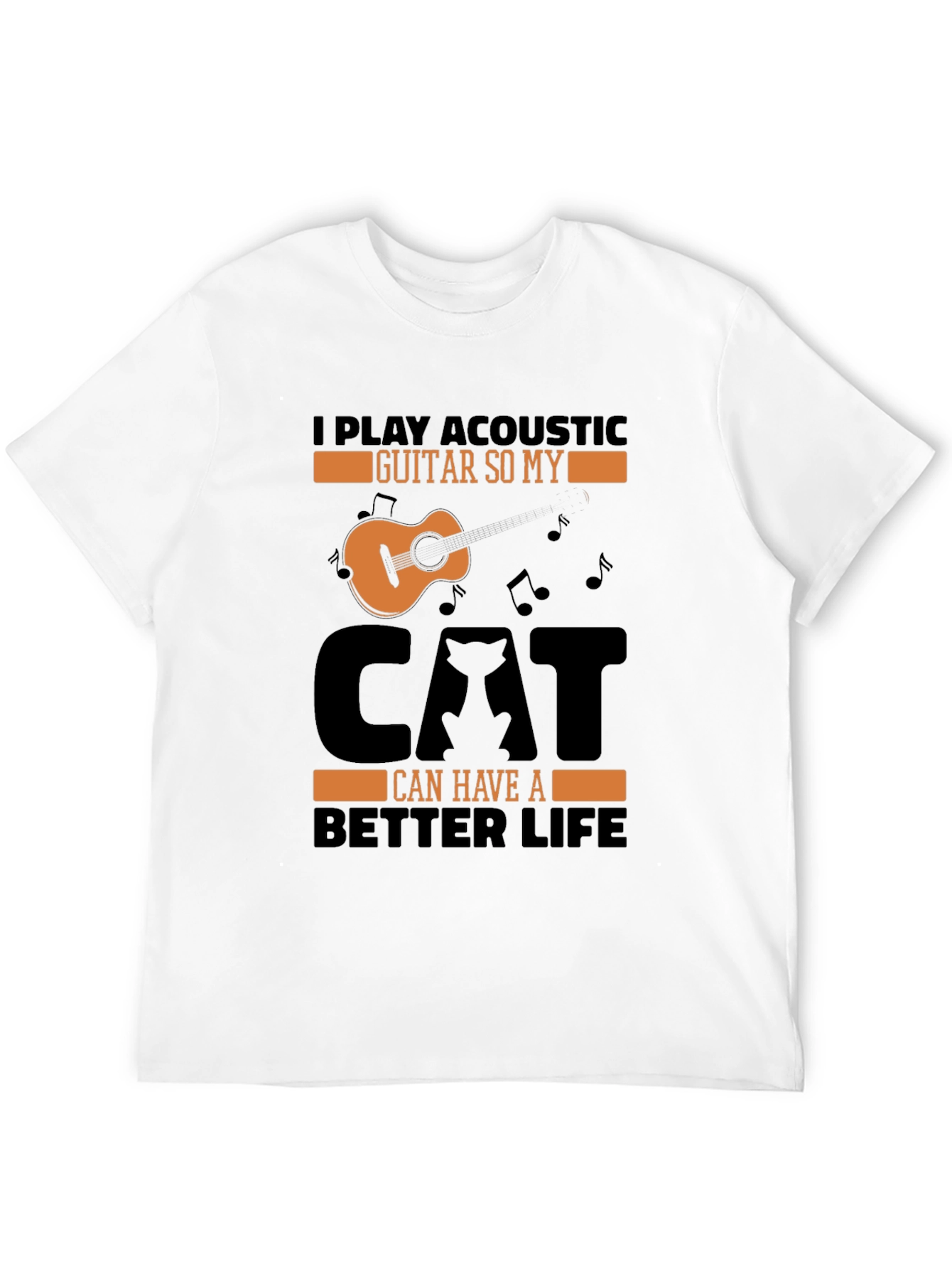 Acoustic Guitar Cat Lover T-Shirt