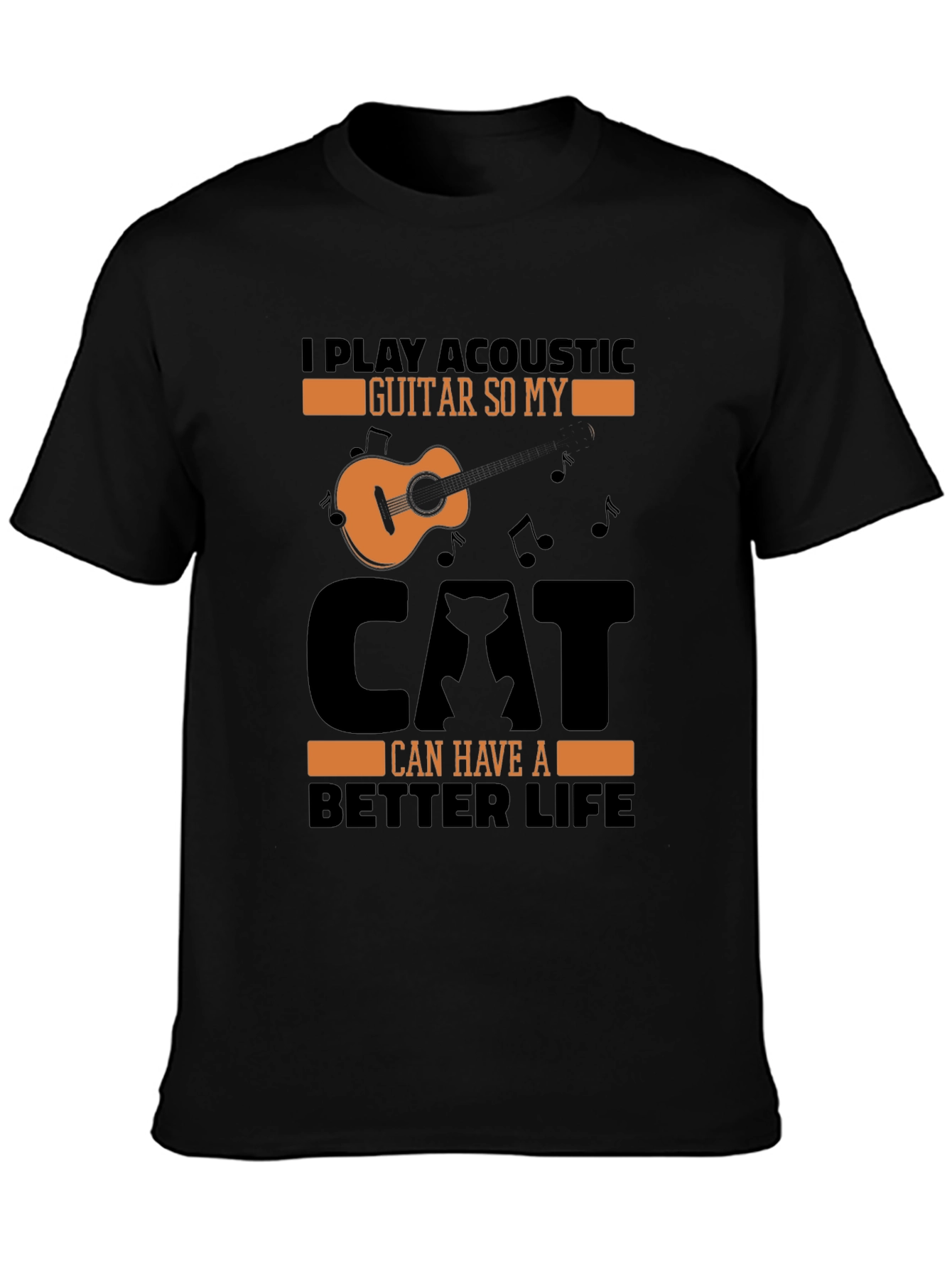 Acoustic Guitar Cat Lover T-Shirt